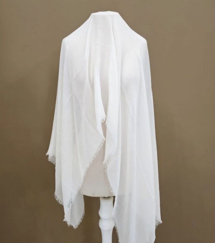 image of Chanel Christmas 2009 Modal Cashmere Light White Shawl Scarf, Men's