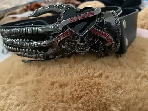 Other punk rivets skull love Belt Size ONE SIZE - 3 Thumbnail