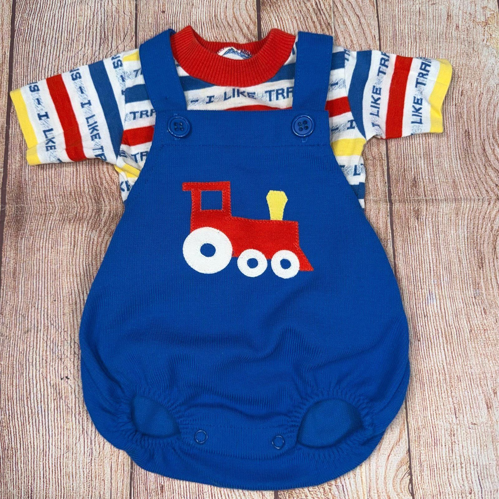 Other Carter's 18 Month Vintage Train Themed Baby Romper Size ONE SIZE - 1 Thumbnail