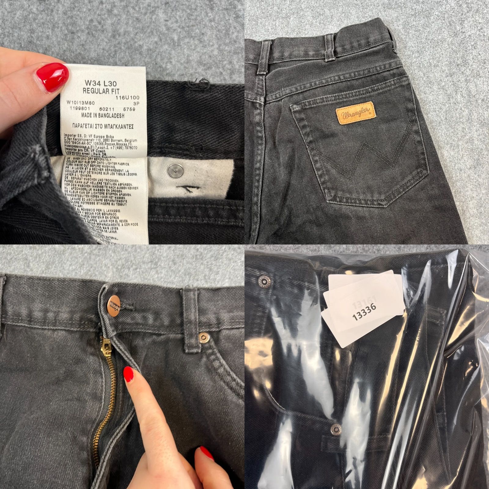Wrangler VINTAGE Wrangler Jeans Regular Straight 30 30 Dark Black Cowboy Western 100% Cotton Mens Jeans Size US 30 / EU 46 - 8 Thumbnail