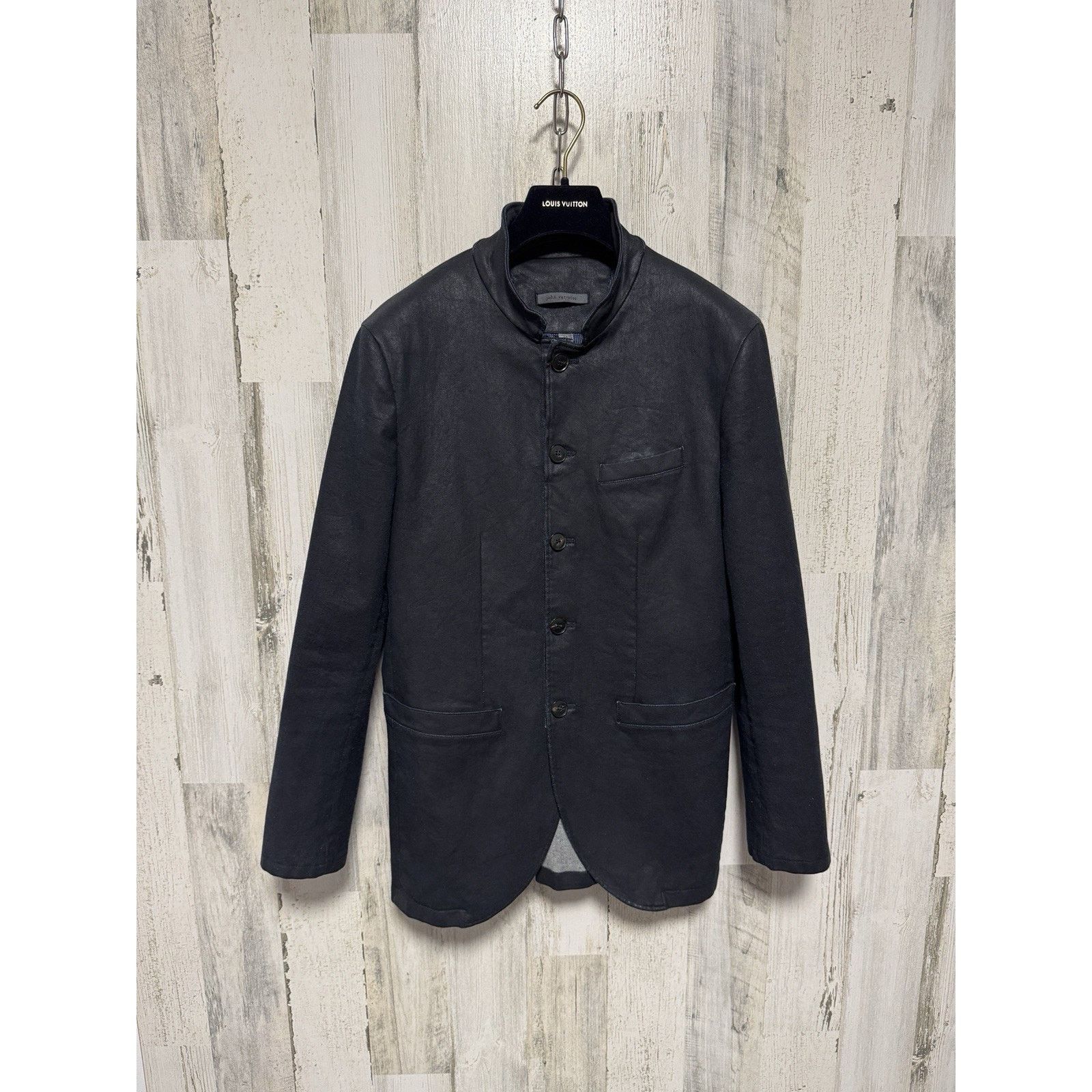 John Varvatos John Varvatos BRIA Blue Waxed Lightweight Moto Jacket Size US S / EU 44-46 / 1 - 9 Thumbnail