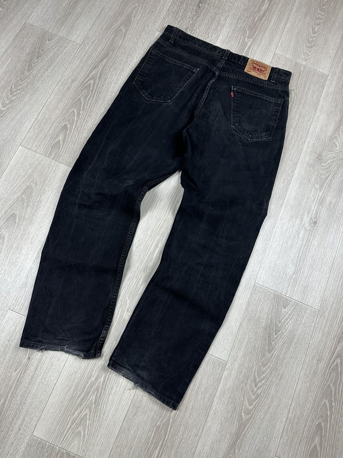 Levi's × Vintage Vintage Levi’s 505 Black Open Hem Denim Jeans Size US 36 / EU 52 - 6 Thumbnail