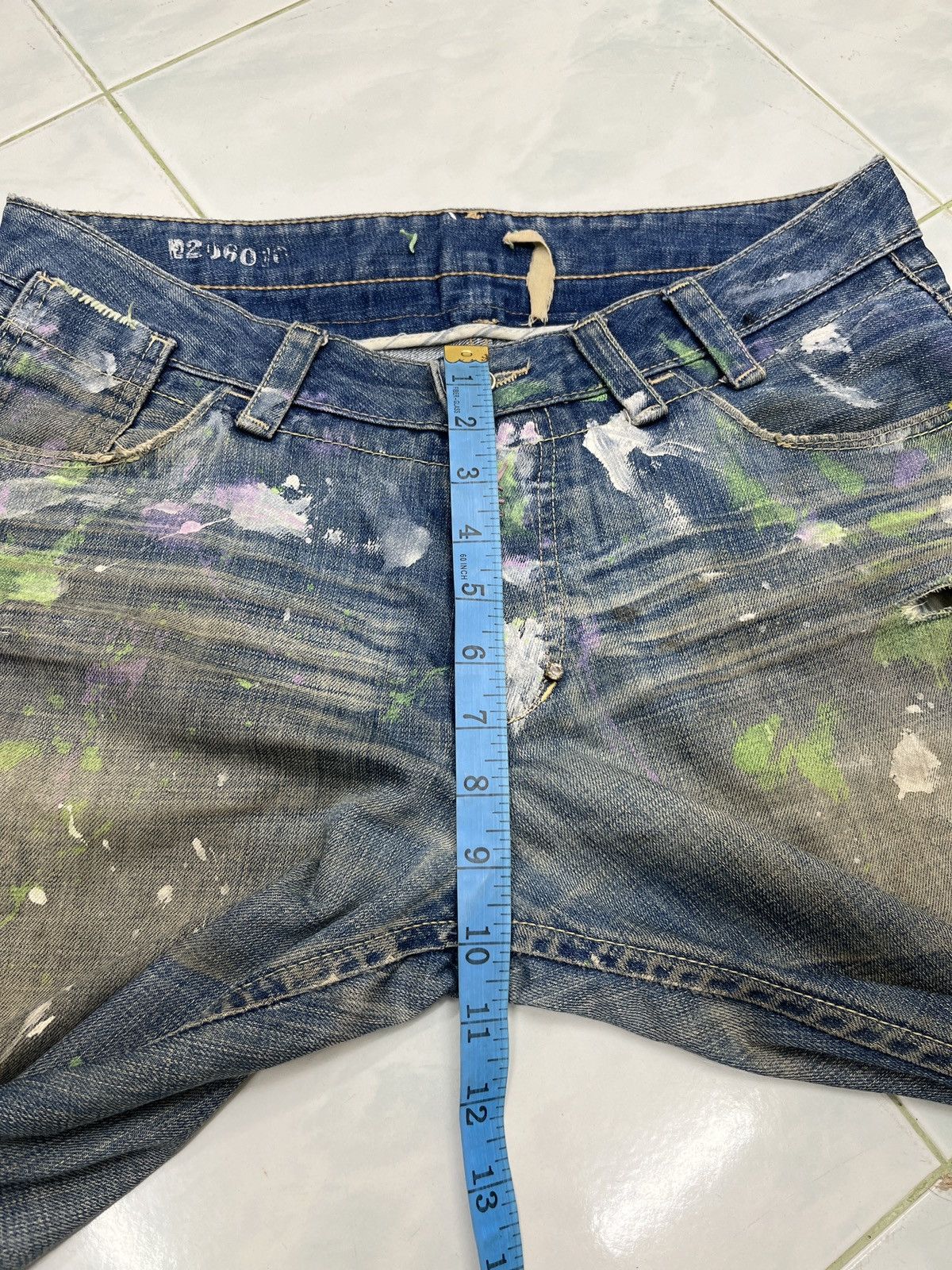 Japanese Brand 🔥🔥🔥ARCHIVE LUXY SPLATTER PAINT DENIM Size US 33 - 21 Thumbnail