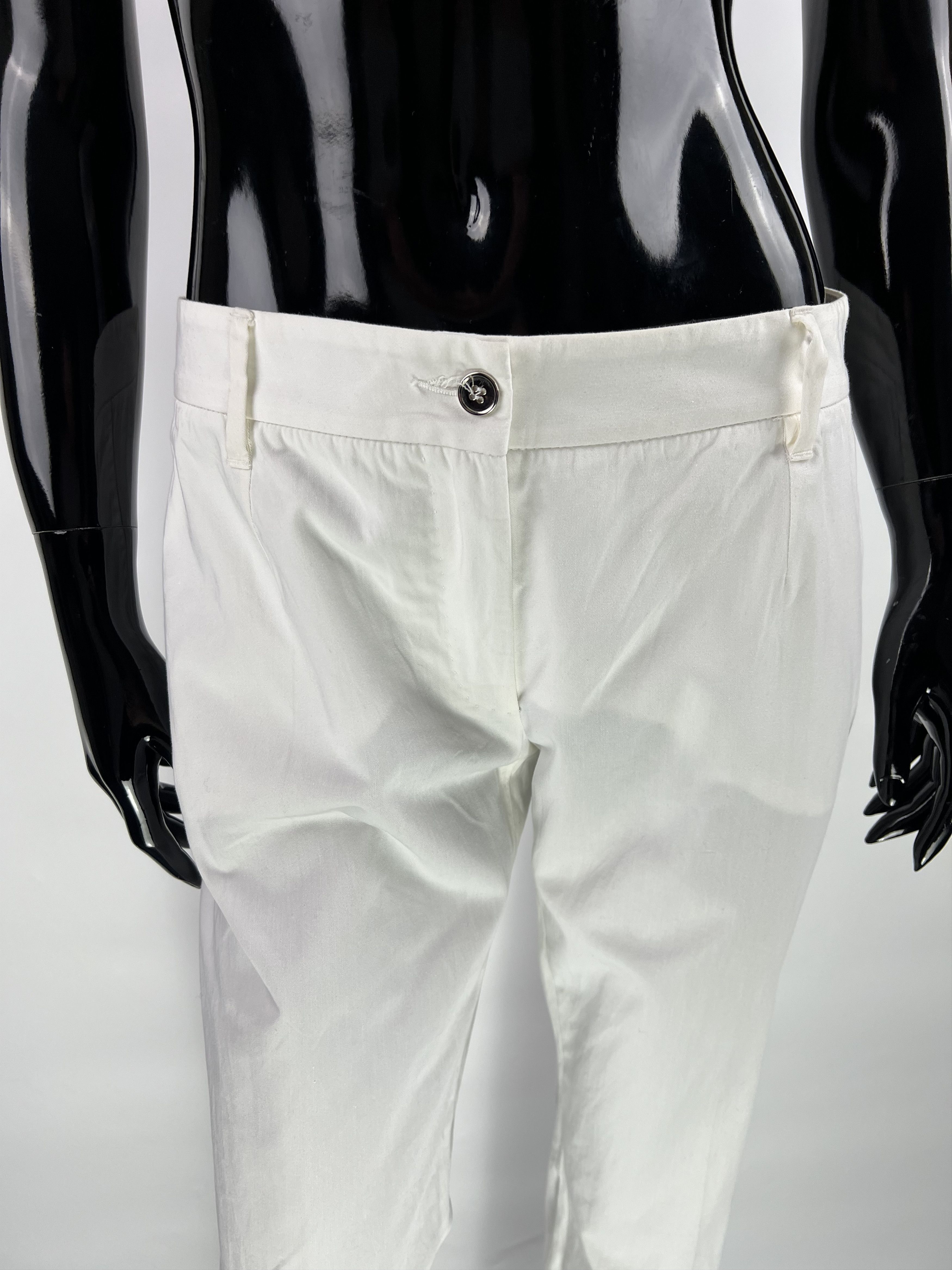 Dolce & Gabbana Dolce Gabbana Women's White Cotton Silk Suit Size IT42 Size M / US 6-8 / IT 42-44 - 15 Thumbnail