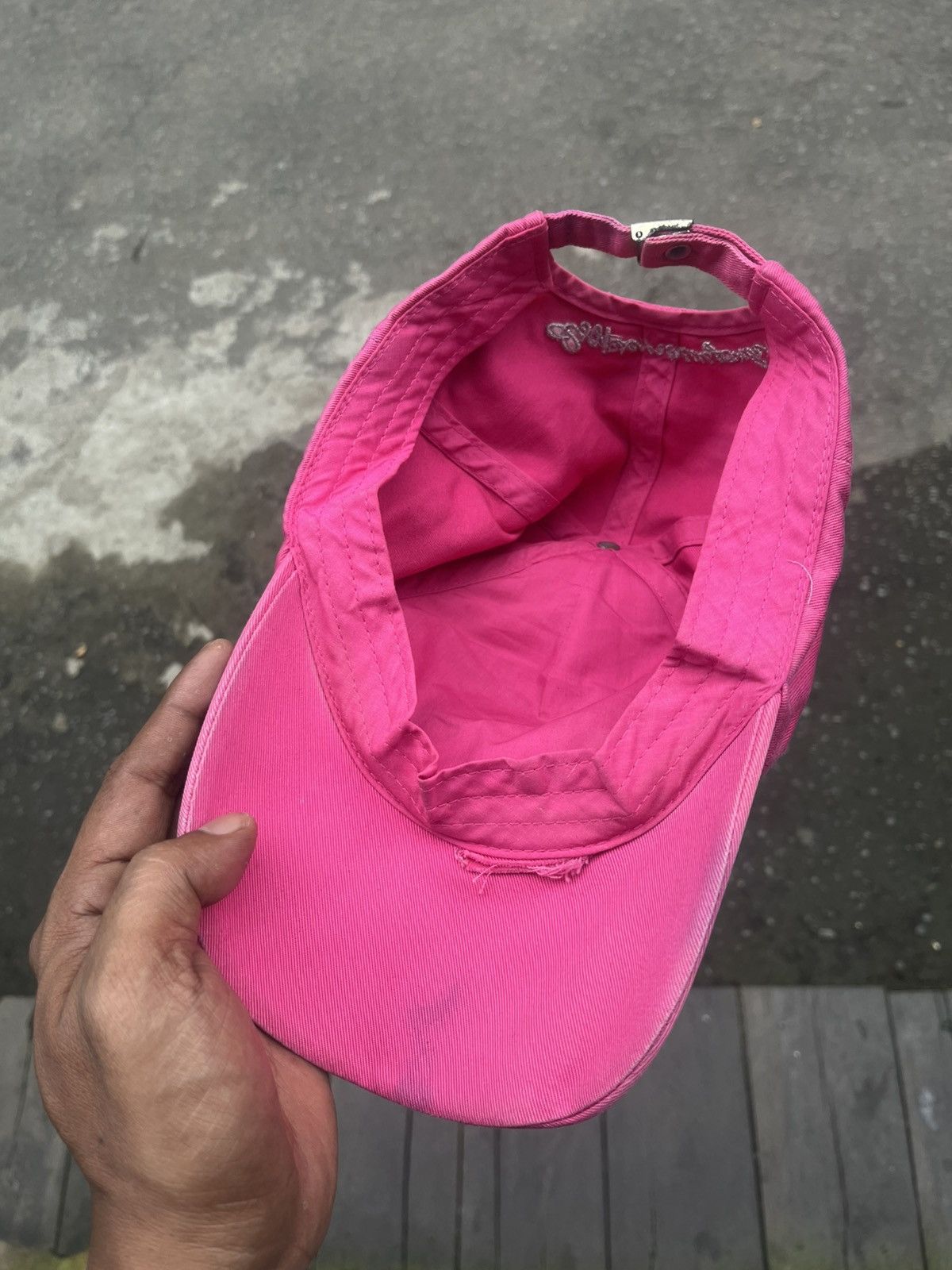 Japanese Brand GGPX New York Pink Rhinestone "GGPXNY" Distressed Hat Y2K Size ONE SIZE - 8 Thumbnail