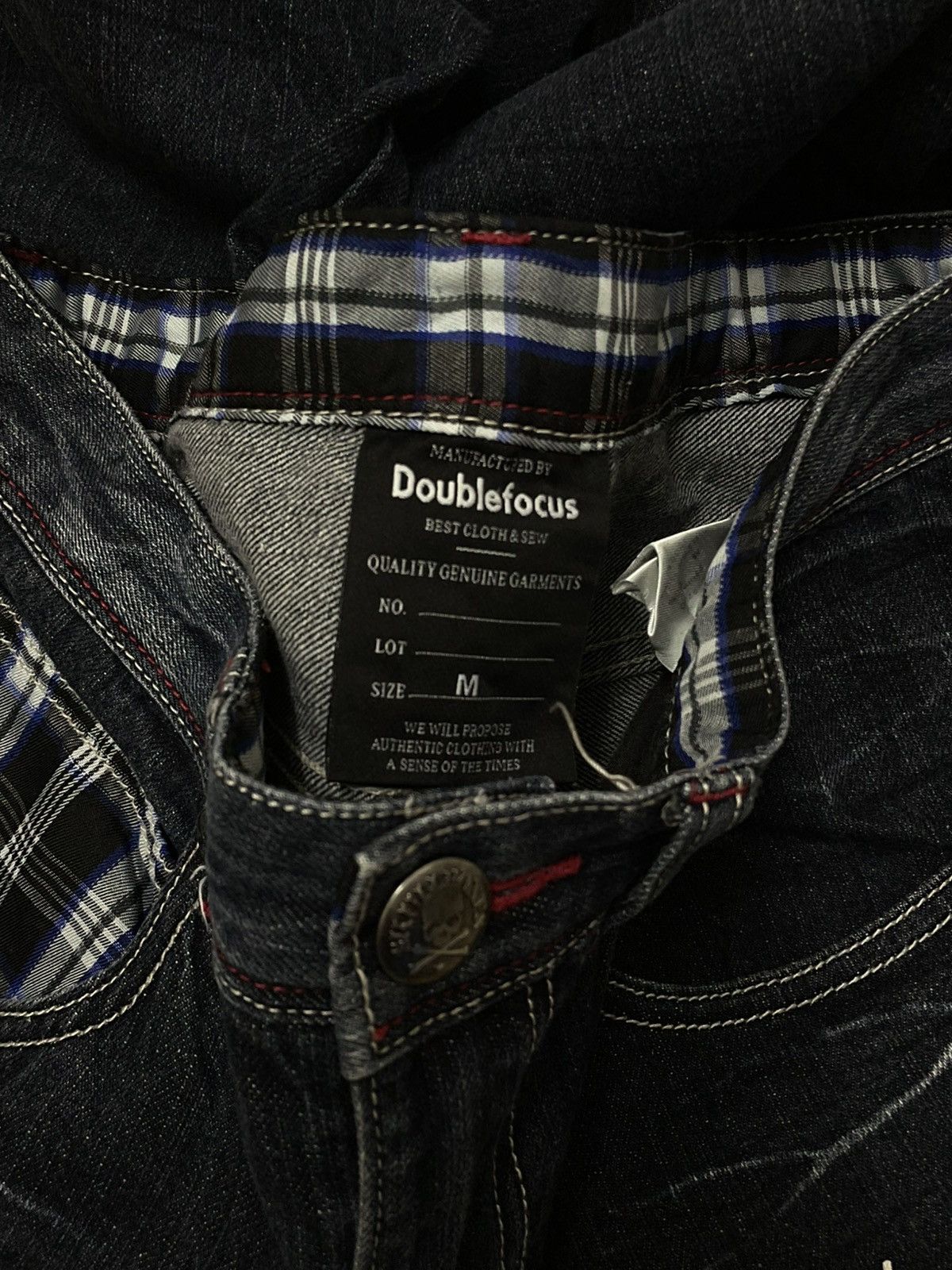 Japanese Brand Vintage 90’s Japan Designer Double Focus ‘Poetry’ Denim Size US 29 - 11 Thumbnail