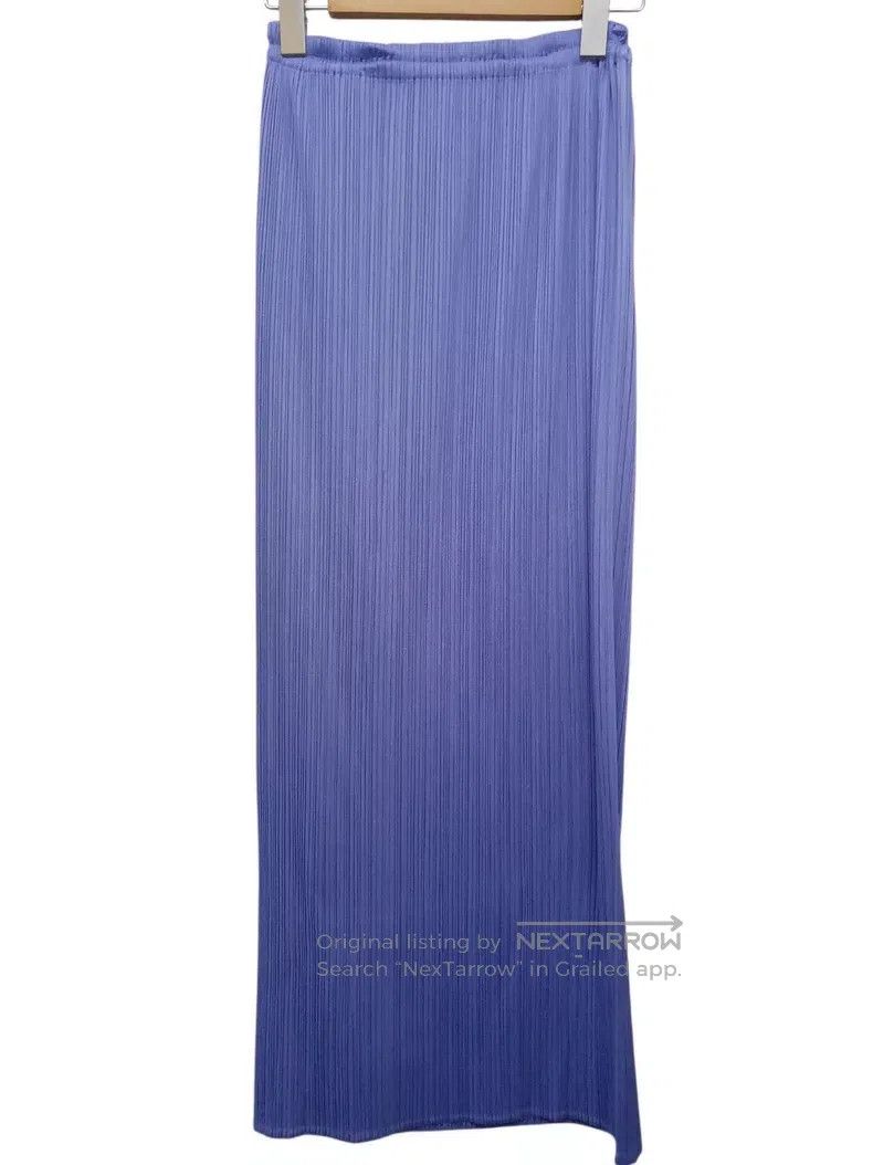 Issey Miyake Issey Miyake Blue Ruched Midi Skirt Size 42" / US 20 - 1 Thumbnail