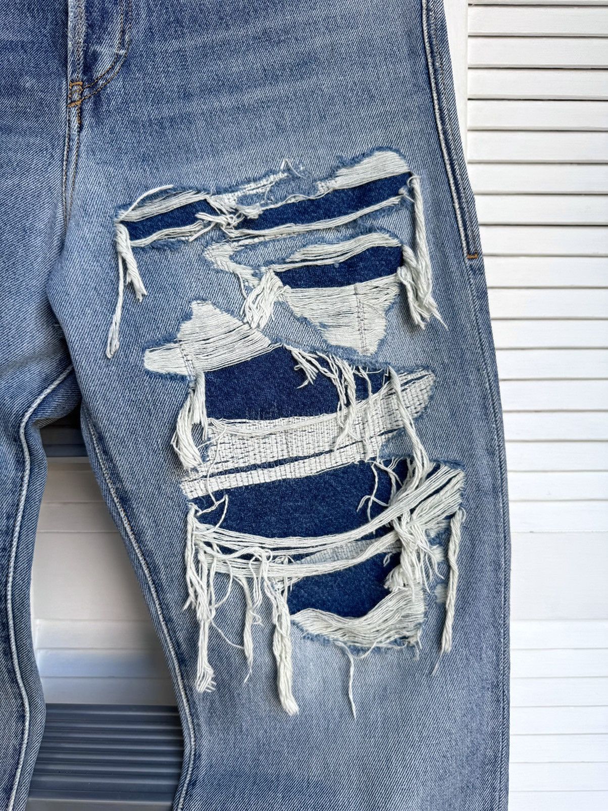 Diesel DIESEL D-Rekiv-Z Washed Distressed Jeans Ripped Denim 09C90 Size US 30 / EU 46 - 11 Thumbnail
