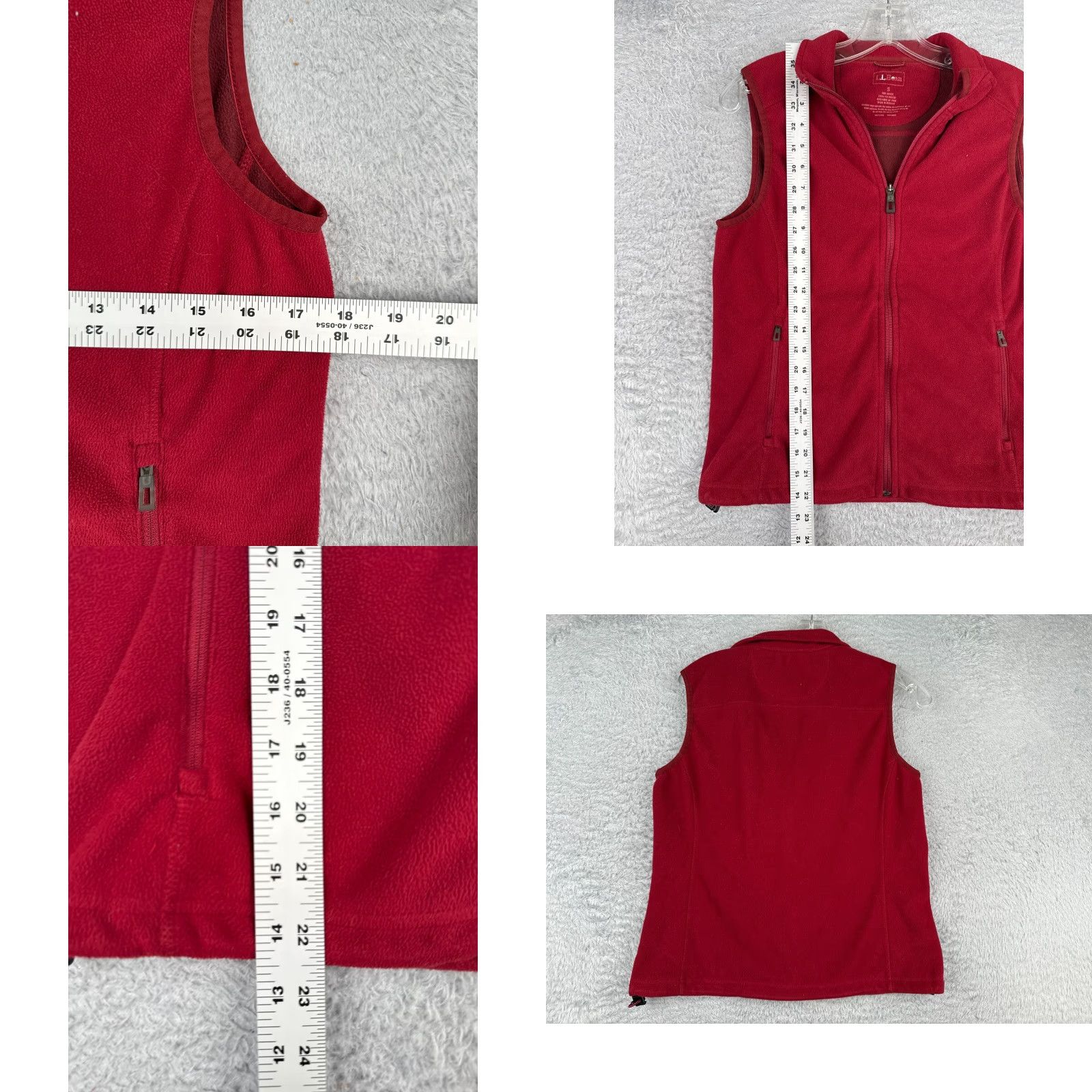 Vintage L.L. Bean Vest Women S Red Full Zip Sleeveless Polyester Fleece Pockets Solid Outdoor American Fall Spring Winter Womens Size S / US 4 / IT 40 - 8 Thumbnail