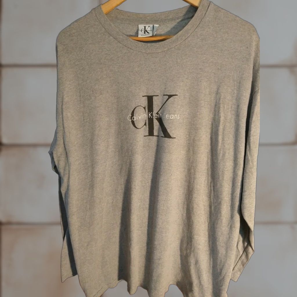 Vintage VINTAGE Calvin Klein Jeans Made In USA Long Sleeve Tee XL Grail 1990s Shirt Mens Girls Womens Size US XL / EU 56 / 4 - 1 Thumbnail