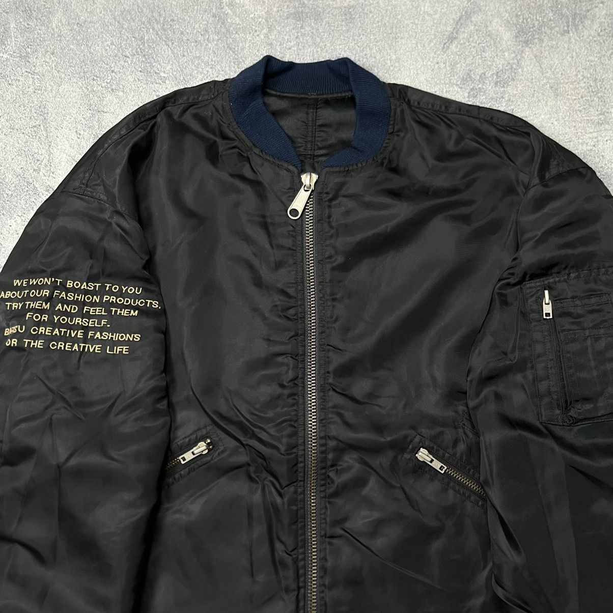 Japanese Brand 💸NEED GONE💸 Reversible Bomber Jacket BA-TSU Type MA1 Size US XL / EU 56 / 4 - 8 Thumbnail