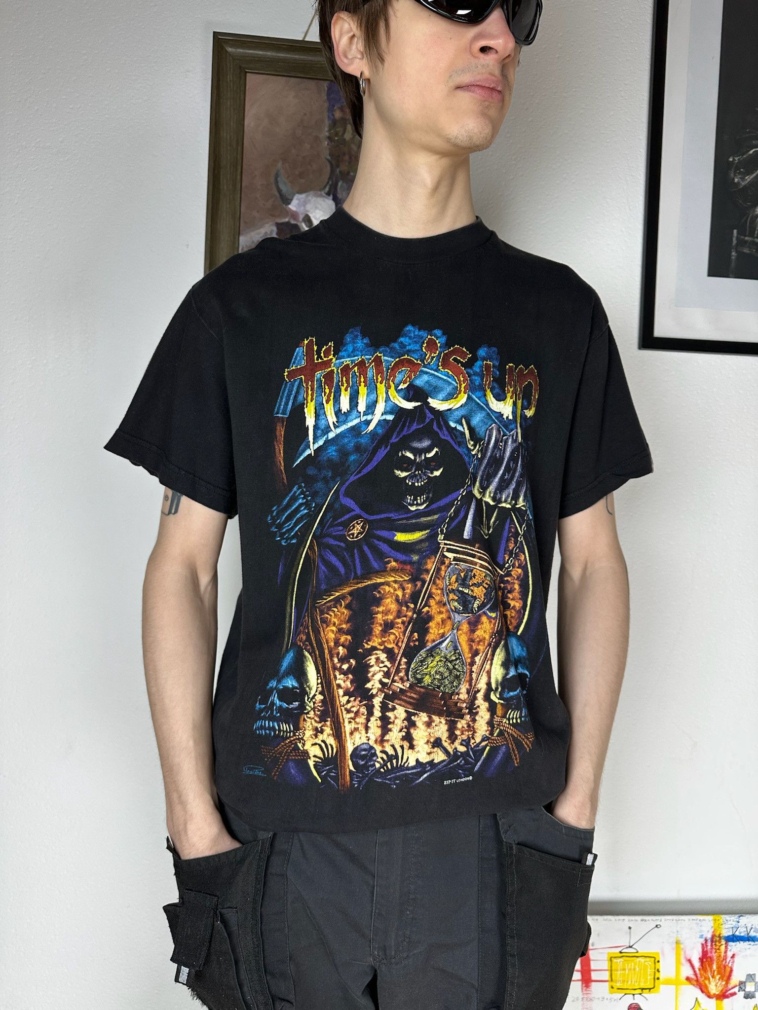 Band Tees Vintage 2000s Skull Bones Tee grim reaper evil Size US L / EU 52-54 / 3 - 1 Thumbnail