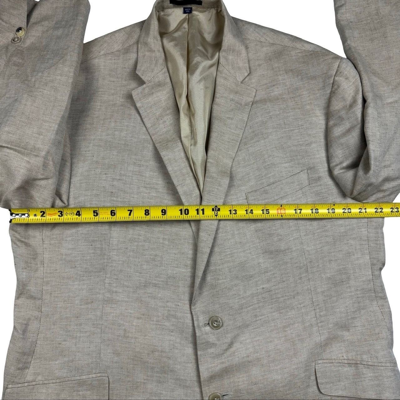 Jos. A. Bank Jos A. Bank 1905 Men's Linen Blend Blazer Jacket Beige Herri Size 46R - 9 Thumbnail