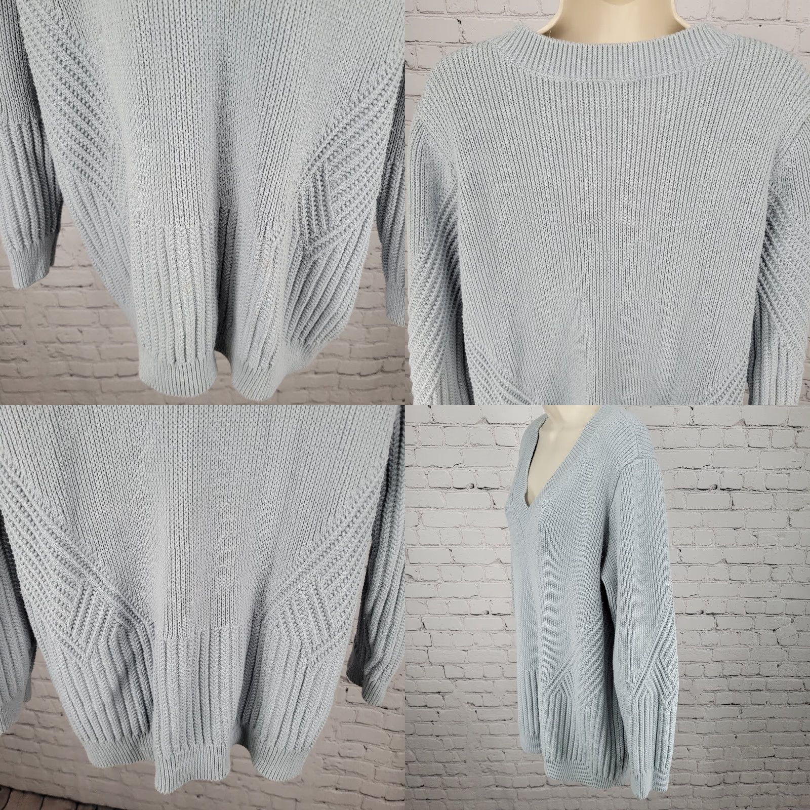 Athleta Athleta Sweater Women XL Blue Heavyweight Knit V Neck Long Sleeve Pullover Womens Size XL / US 12-14 / IT 48-50 - 8 Thumbnail