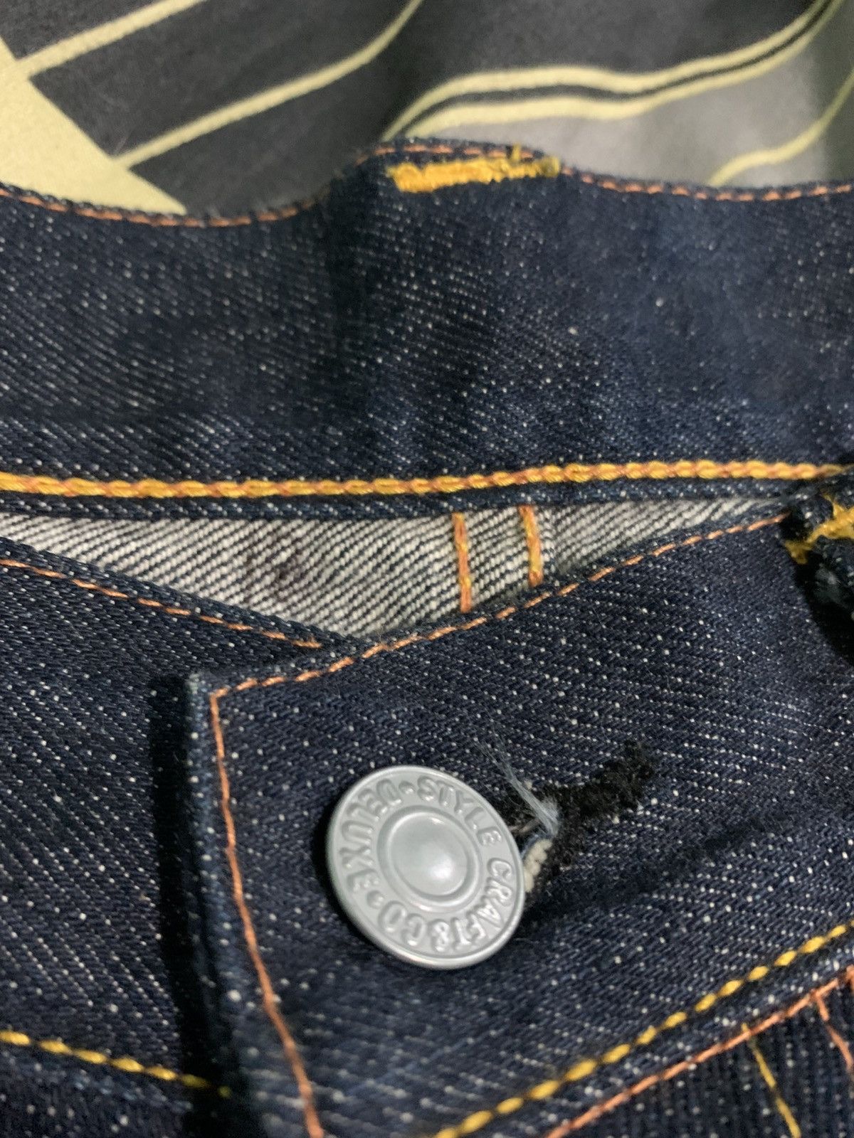 Evisu Evisu Lot 2001 Yellow Seagull Logo Jeans Size US 33 - 3 Thumbnail