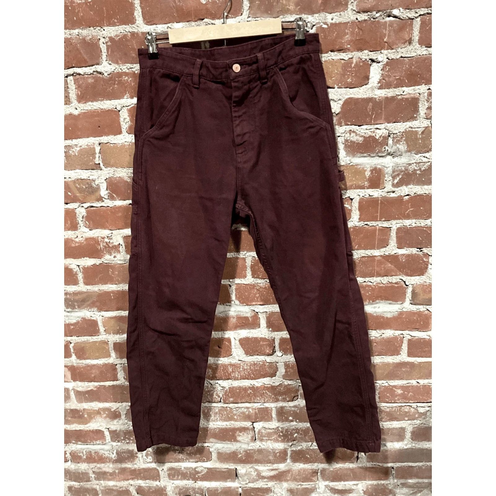 Zara Zara Burgundy Cargo Carpenter Pants Mens 30 Red Color 29 Inseam Regular Size US 30 / EU 46 - 2 Thumbnail