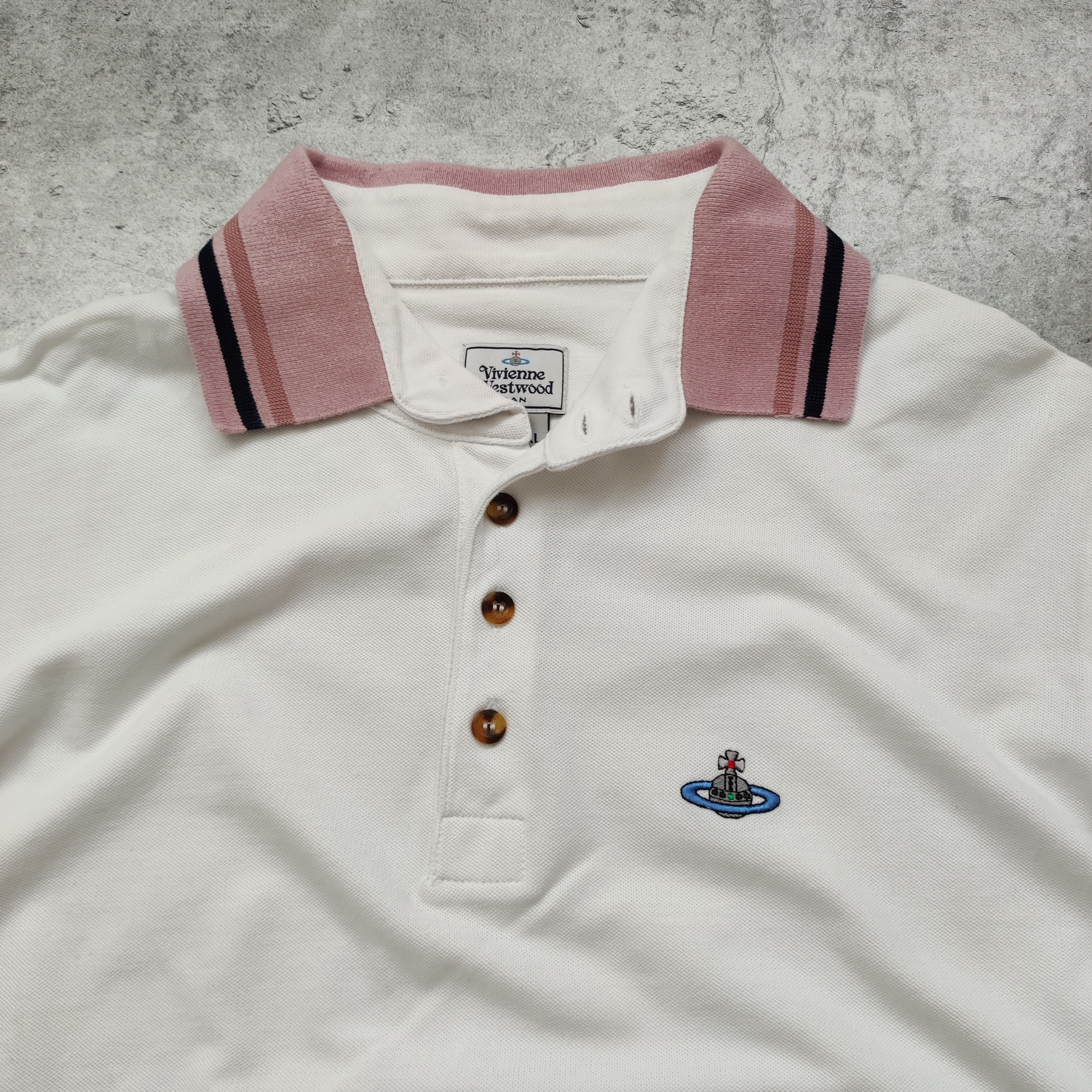 Vivienne Westwood Vivienne Westwood Classic Logo White Polo Shirt Size US XL / EU 56 / 4 - 5 Thumbnail