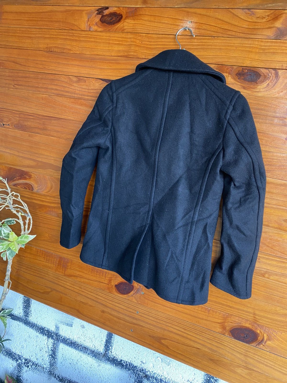 Jun Takahashi Violet Buffalo Wallows Black Wool Pea Coat Outerwear Size US XXS / EU 40 - 8 Thumbnail