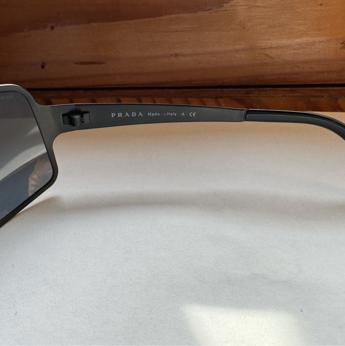 Prada Prada SPR 60F Aviator Sunglasses Black Metal Frame Size ONE SIZE - 7 Thumbnail