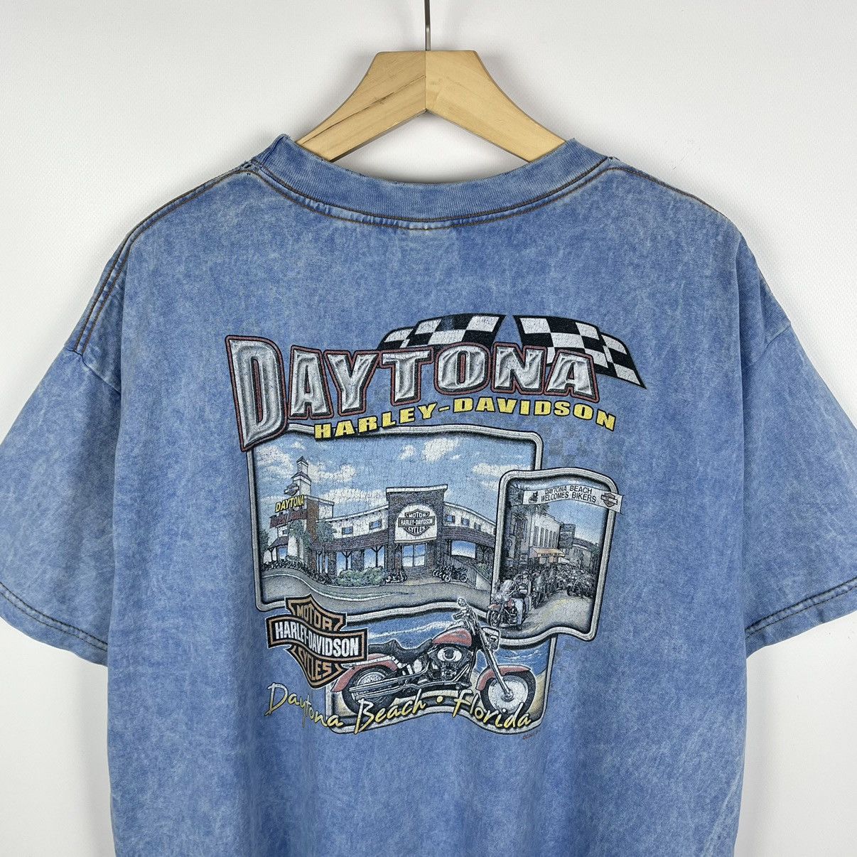 Harley Davidson Vintage Harley Davidson Daytona biker washed rare tee 2001 Size US XL / EU 56 / 4 - 2 Thumbnail