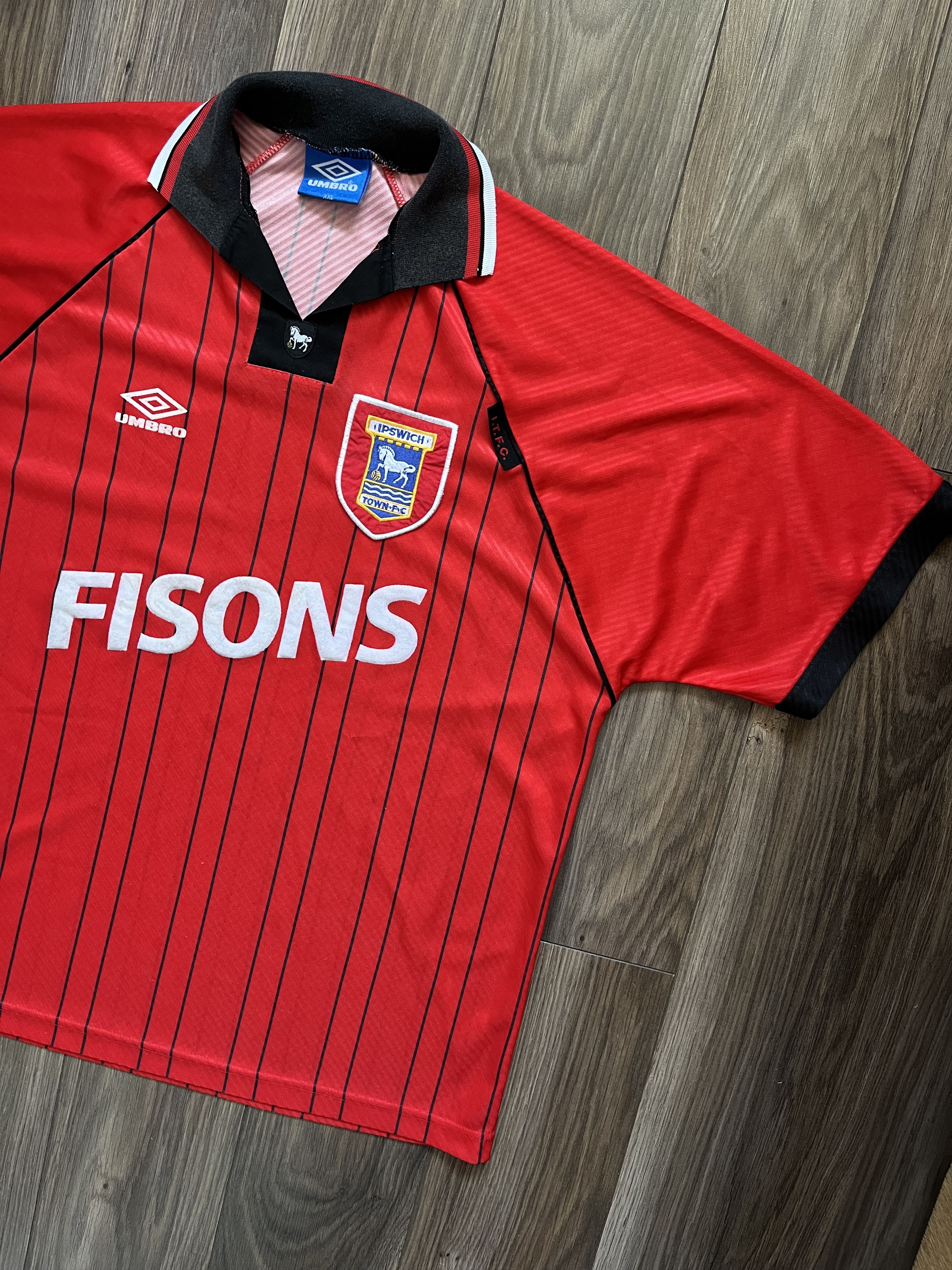 Umbro Ipswich Town Soccer Jersey Umbro Football Shirt RARE 1993/95 Size US XXL / EU 58 / 5 - 2 Thumbnail
