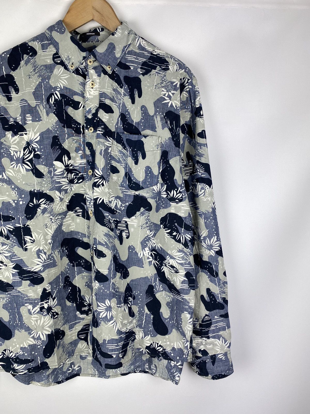 DENHAM Denham men’s long sleeve patterned button up shirt Size US XL / EU 56 / 4 - 3 Thumbnail