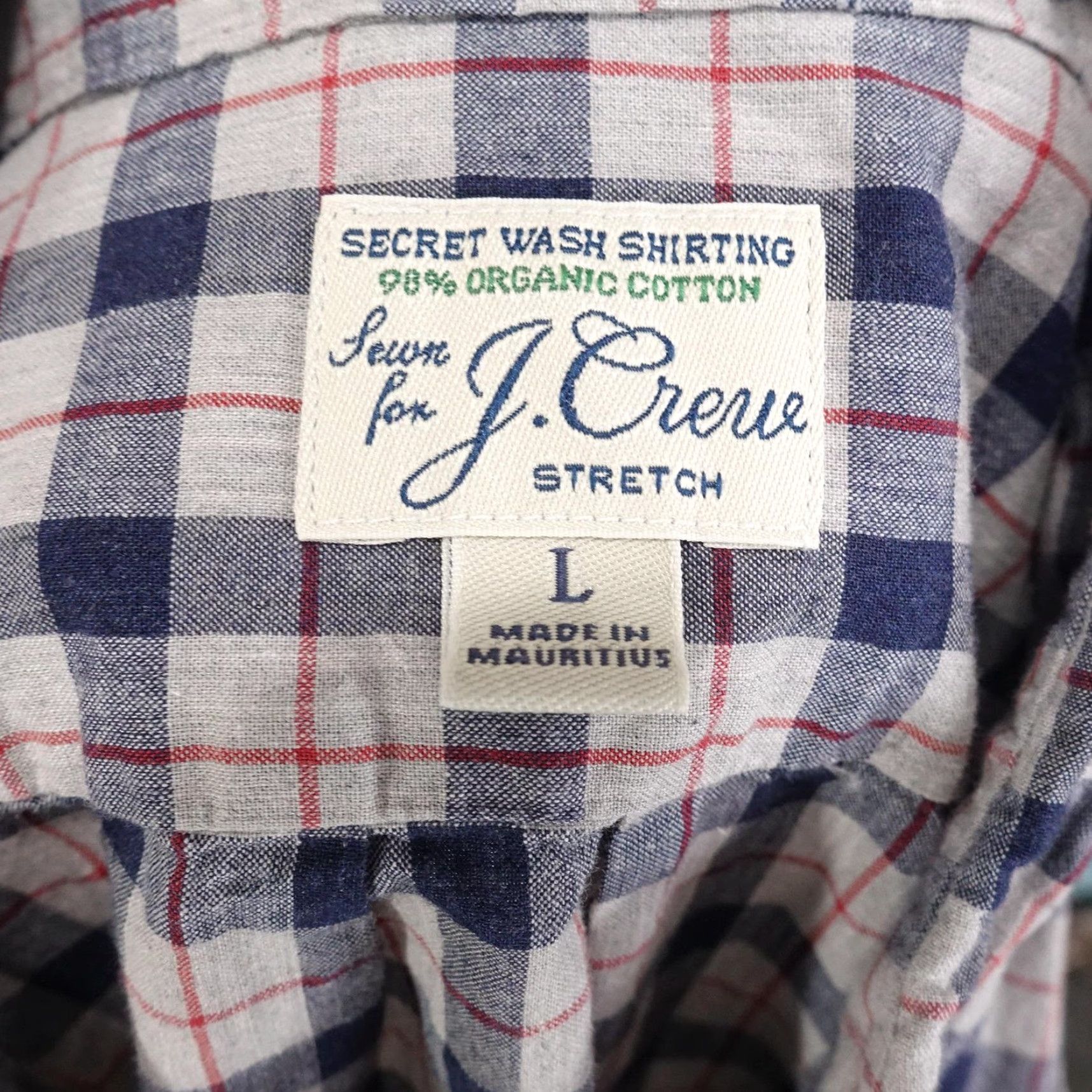 J.Crew VINTAGE J.CREW Shirt Men Large Blue Red Gray Plaid Button-Down Slim Secret Wash Stretch Adult Large Blue Plaid 90s or 2000s? Size US L / EU 52-54 / 3 - 6 Thumbnail