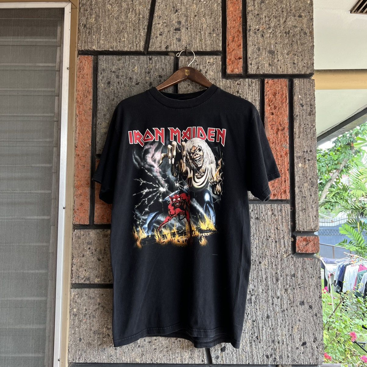 Band Tees × Vintage VTG 1998 Iron Maiden Number Of The Beast Band Tee Shirt 666 Size US L / EU 52-54 / 3 - 2 Thumbnail