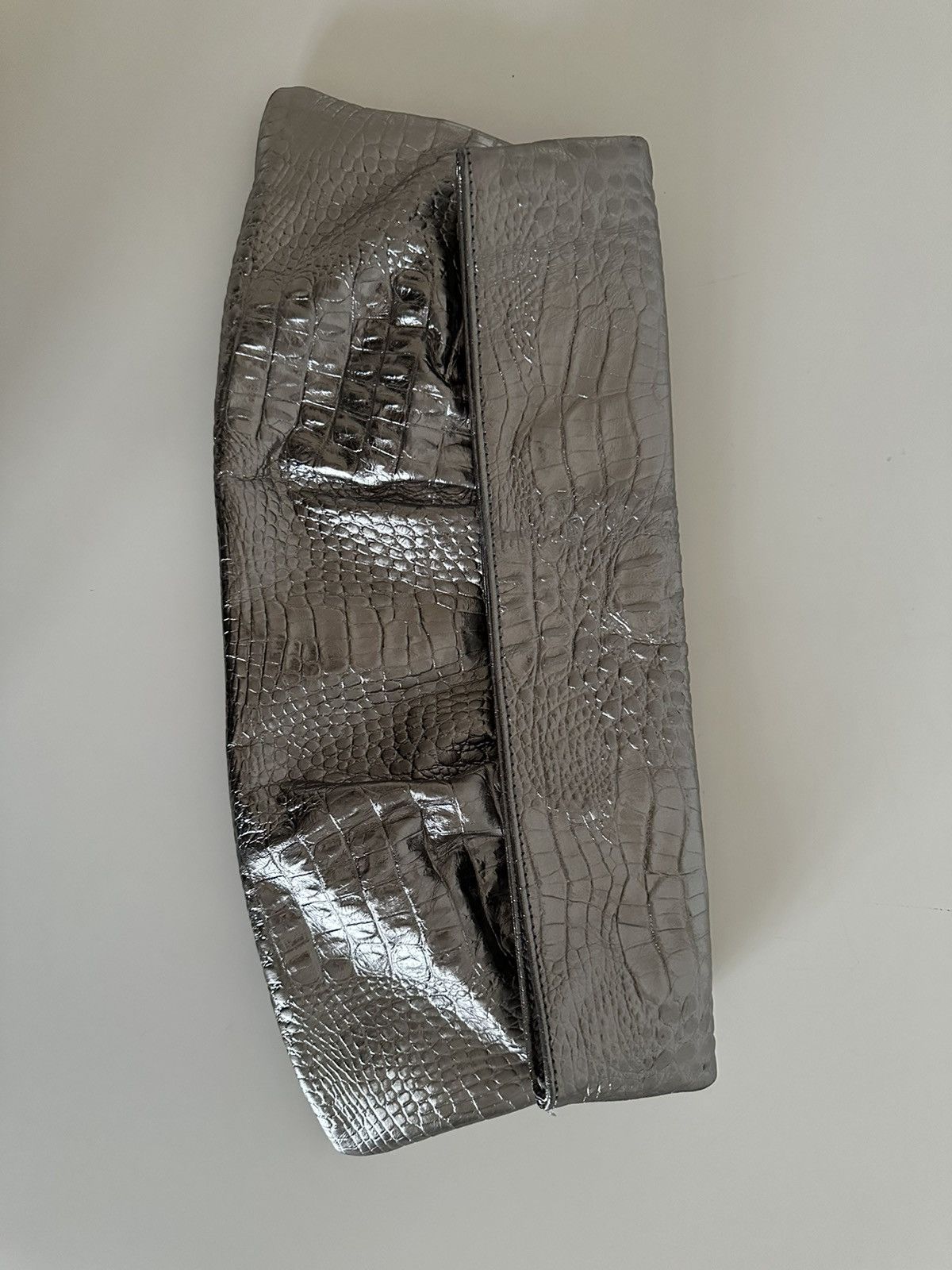 Vintage Silver leather clutch Size ONE SIZE - 1 Thumbnail