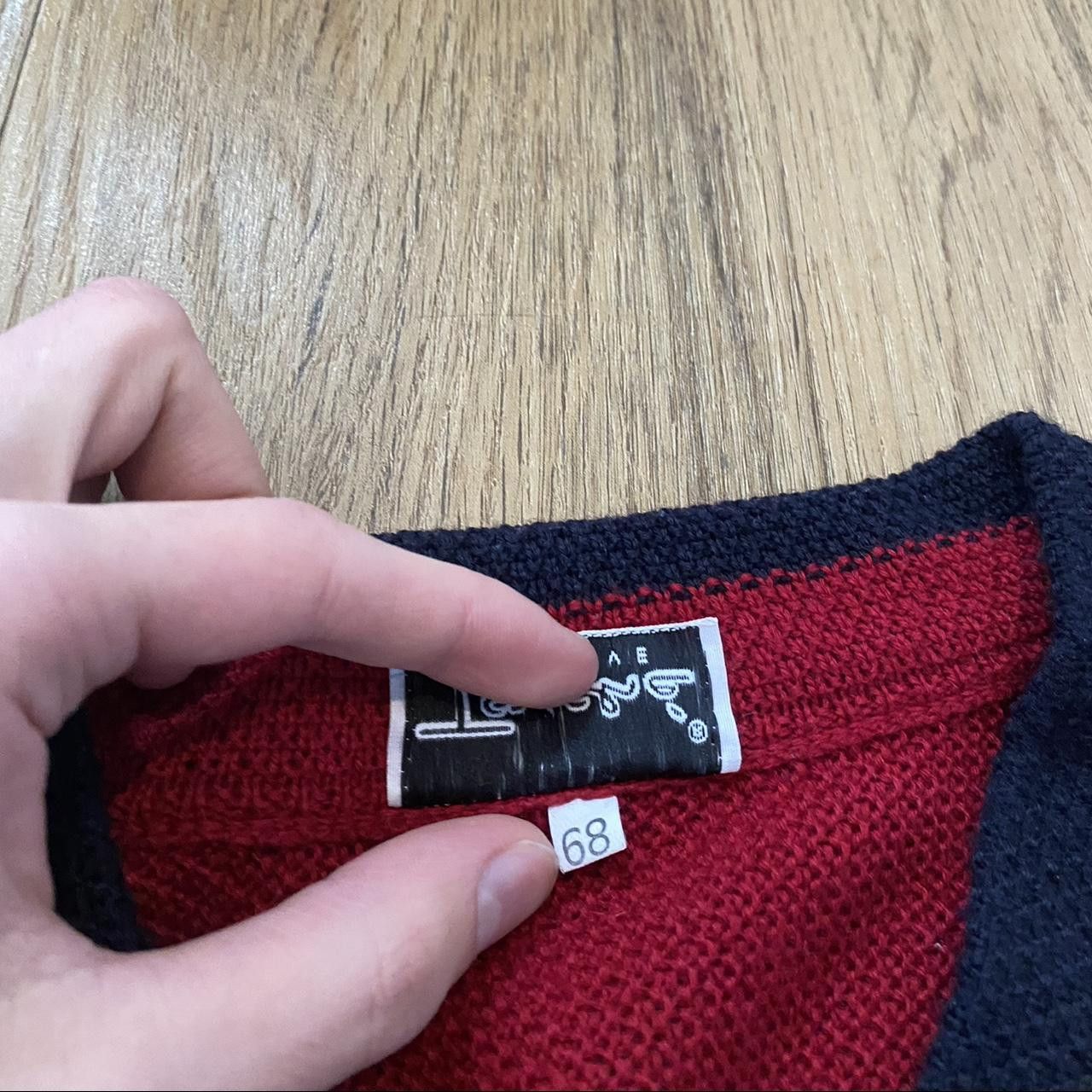 Other Wool Blue and red vintage 90s sweater Size US XXL / EU 58 / 5 - 5 Thumbnail