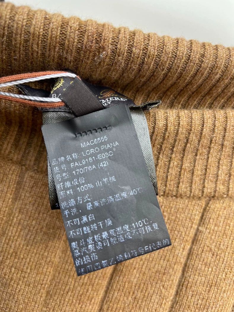 Loro Piana LORO PIANA Camel colored knit cashmere wide leg pants Size 27" / US 4 / IT 40 - 6 Thumbnail
