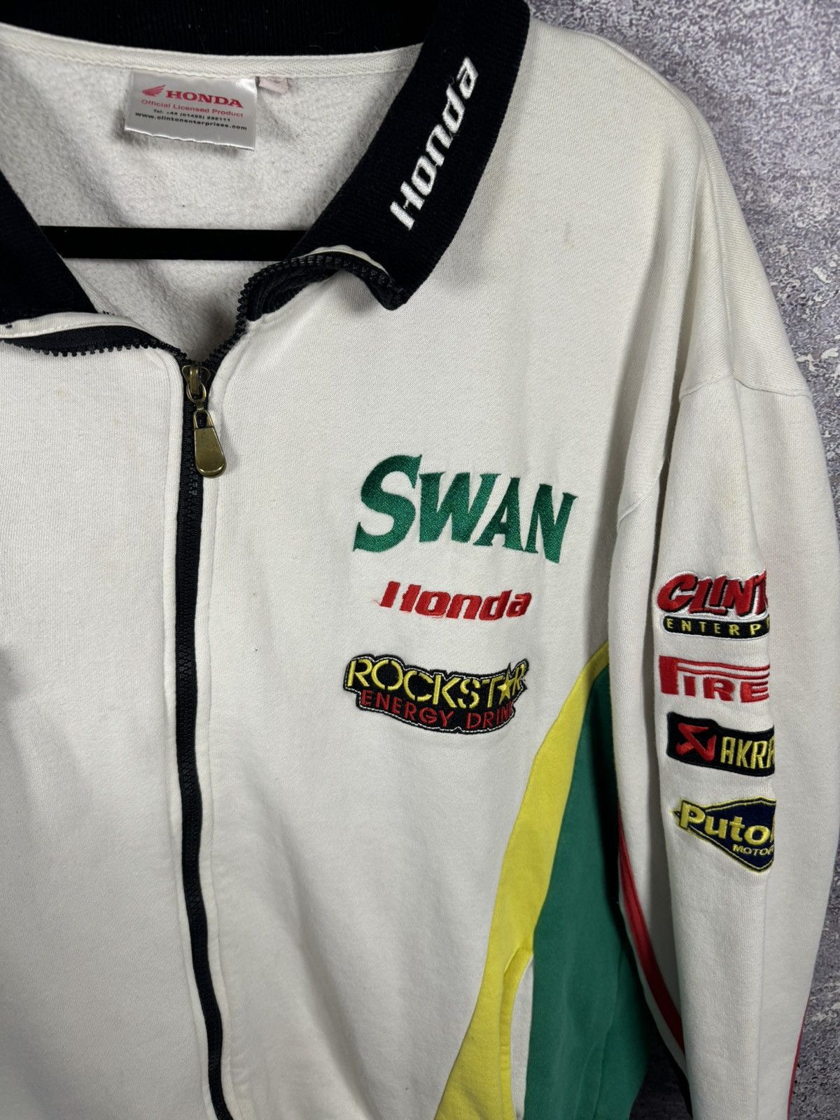 Honda × Vintage SWAN HONDA MOTOR SUPERBIKE RACING JACKET LONG SLEEVE FULL ZP Size US XL / EU 56 / 4 - 11 Thumbnail