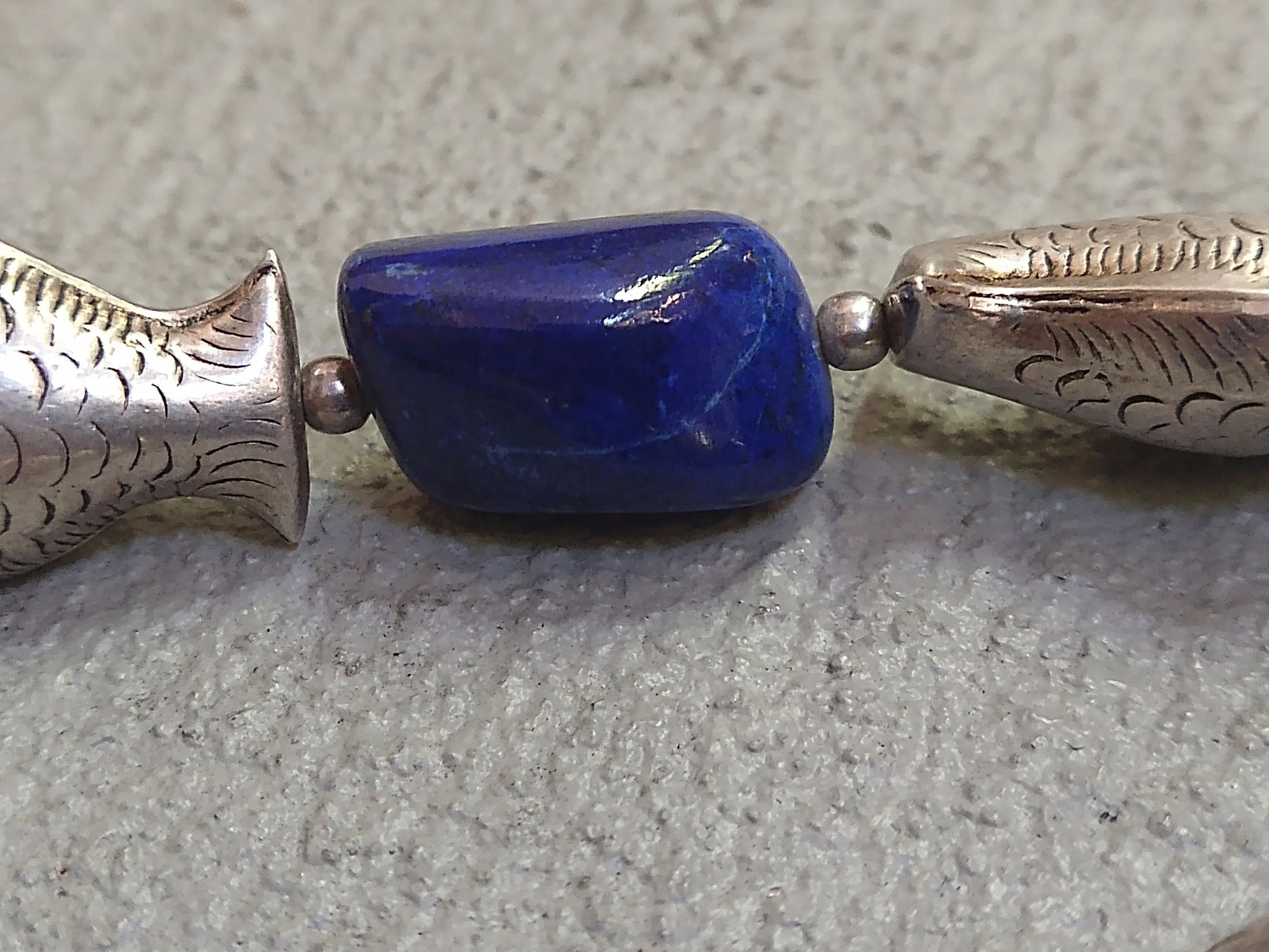 Jewelry Sterling Silver Necklace Fish Lapis Lazuli Size ONE SIZE - 5 Thumbnail