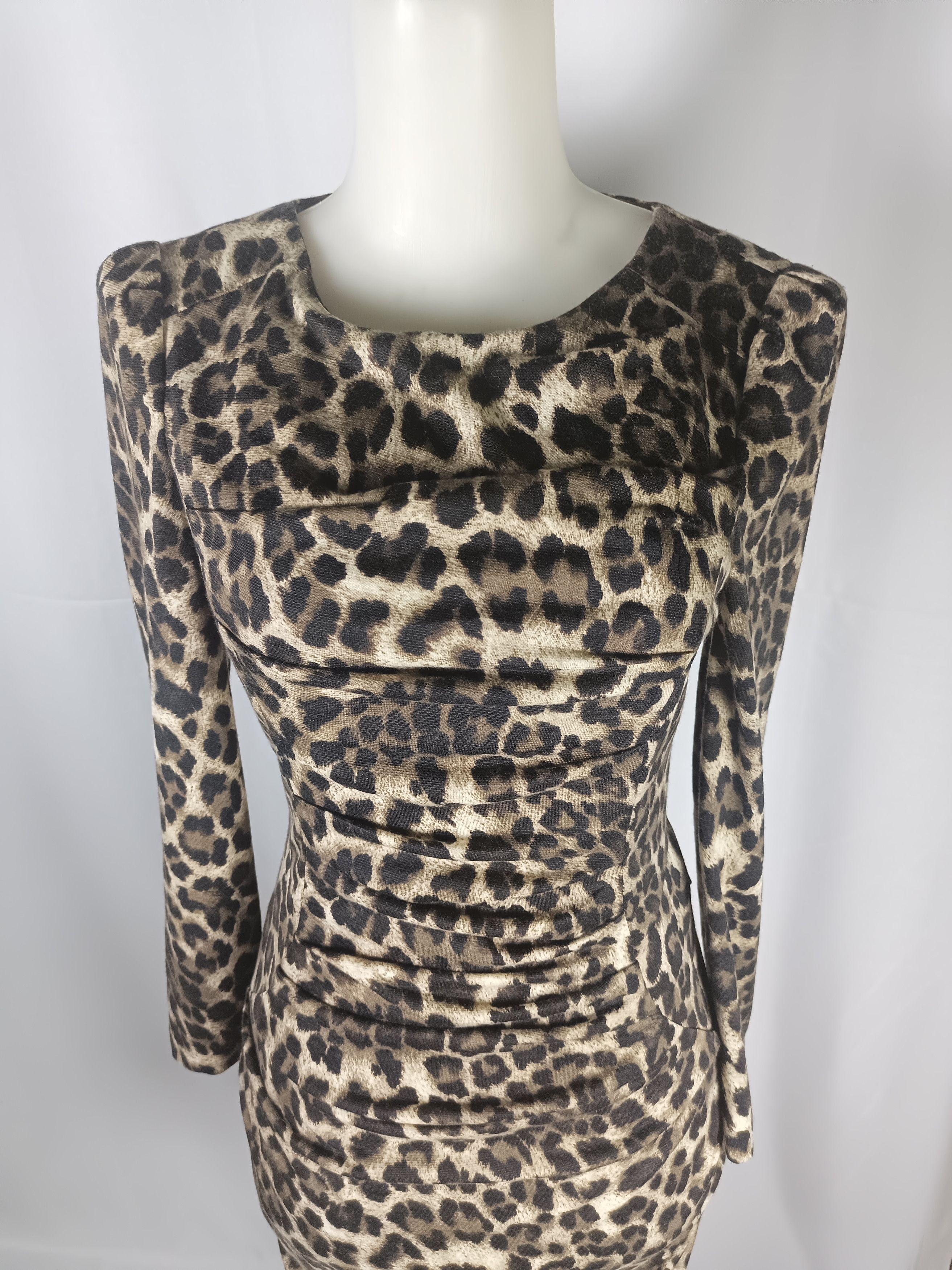 Vintage Anivee f. Women's Dress Leopard Print Back Zipper Bodycon Size S / US 4 / IT 40 - 3 Thumbnail