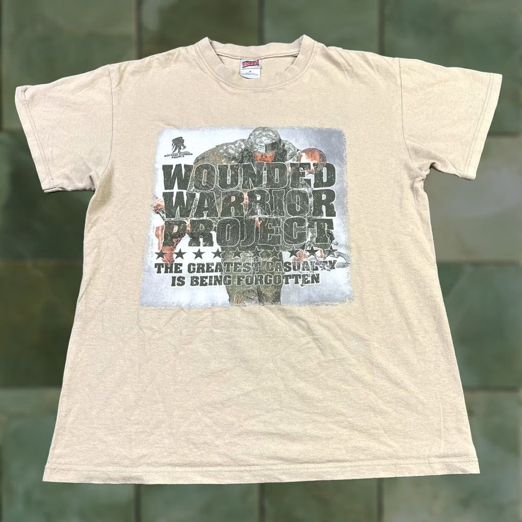 Soffe Wounded Warrior Project Military Beige T-Shirt Adult Medium 100% Cotton Made USA Size US M / EU 48-50 / 2 - 1 Thumbnail