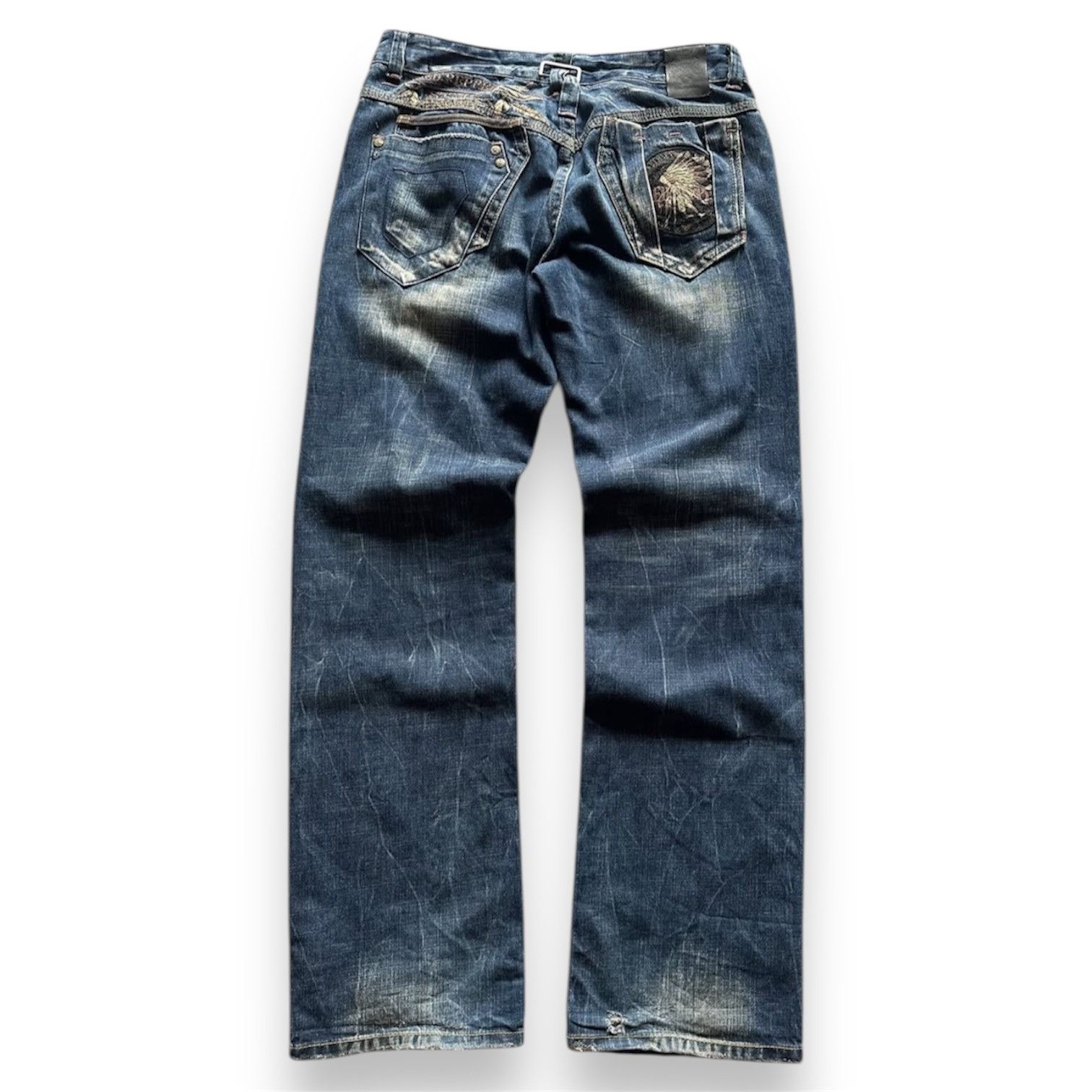 Japanese Brand 2000s Red Pepper Embroidery Ifsix Faded Wash Jeans y2k Lgb Size US 34 / EU 50 - 1 Thumbnail