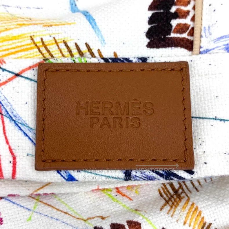 Hermes Hermes White badge, graffiti, embroidery, cotton collar, s Size XS / US 0-2 / IT 36-38 - 5 Thumbnail