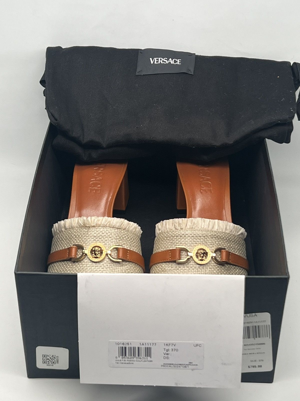 Versace Versace Medusa '95 55MM Raffia Mules Size US 7 / IT 37 - 11 Thumbnail