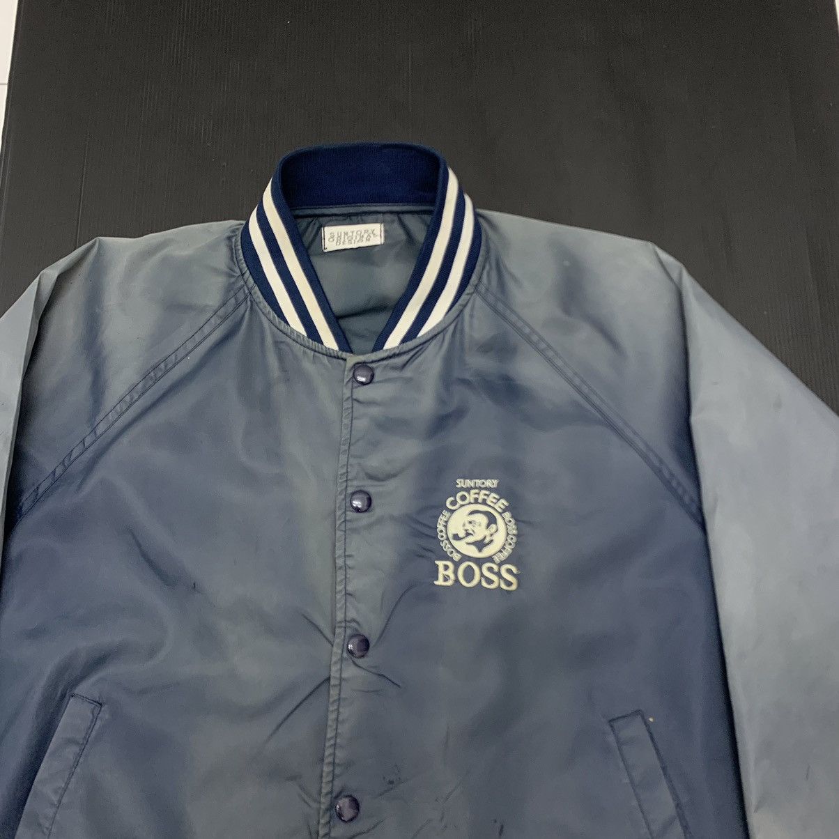 Japanese Brand THRASHED Sun Faded Suntory Coffee Boss Light Bomber Jacket Size US L / EU 52-54 / 3 - 4 Thumbnail