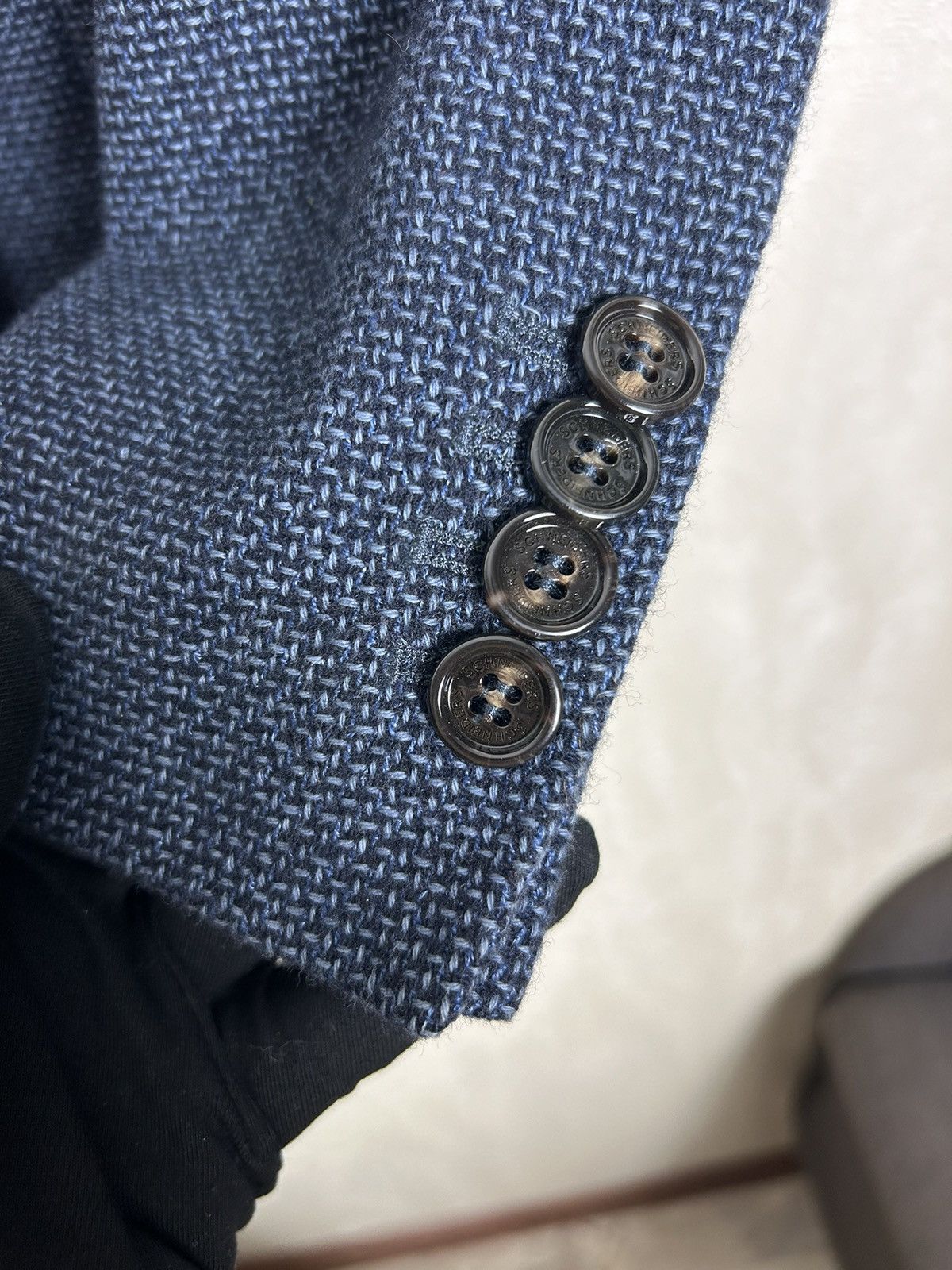 Designer × Schneiders Schneiders Salzburg Womens Navy Wool Tweed Blazer Jacket Size M / US 6-8 / IT 42-44 - 7 Thumbnail