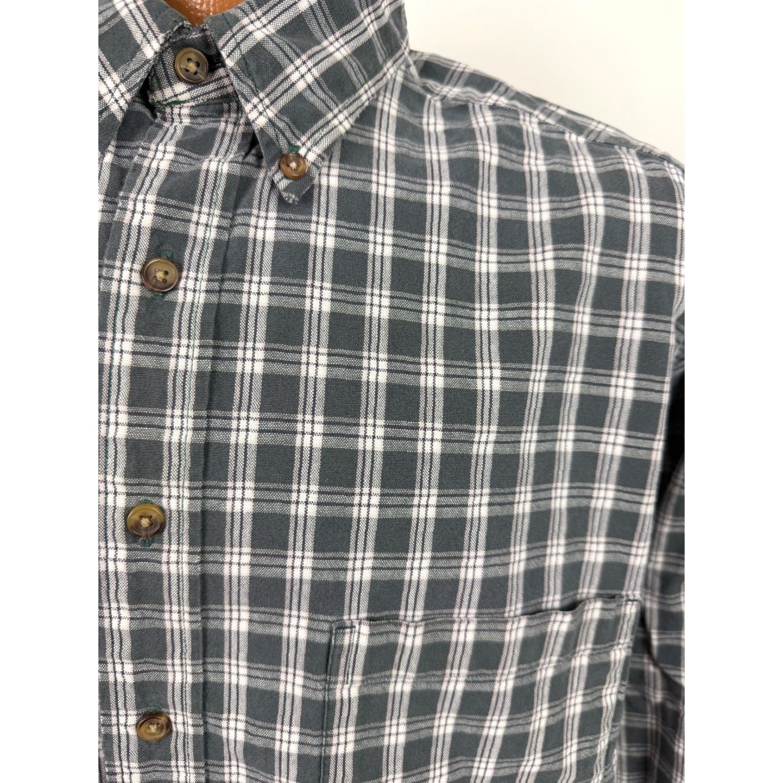 Eddie Bauer VINTAGE Eddie Bauer Shirt Men Large Tall Green Heavyweight Plaid Button-Up 90s Grunge Outdoor Pockets Mens Size US L / EU 52-54 / 3 - 6 Thumbnail