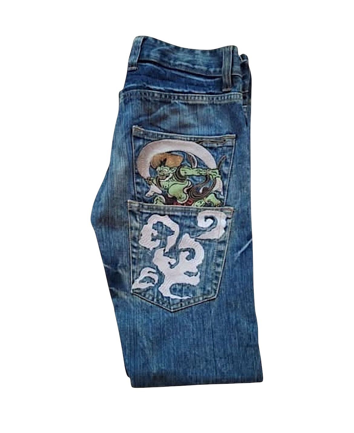 Japanese Brand Japanese Gaijin Embroidery Tatoo Traditional Japan Jeans Size US 31 - 6 Thumbnail