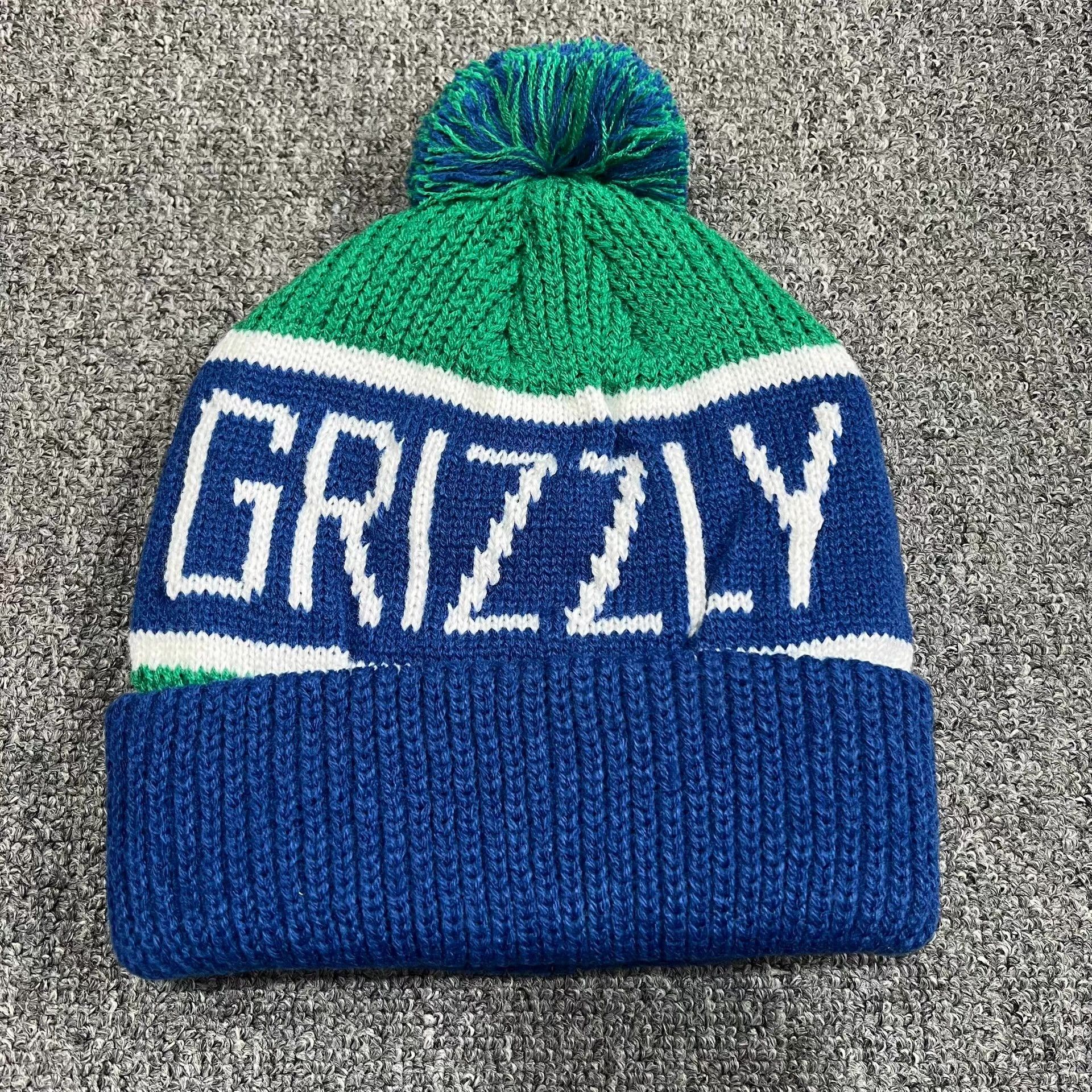 Grizzly Griptape Grizzly Griptape bear embroidered knit pom beanie Q7 Size ONE SIZE - 7 Thumbnail