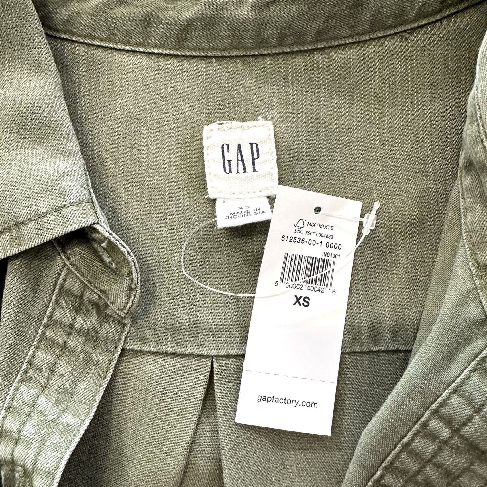 Gap Gap Shirt Dress Womens XS Long Sleeve Lyocell Belted Army Green divisible by Belted details Size XS / US 0-2 / IT 36-38 - 3 Thumbnail