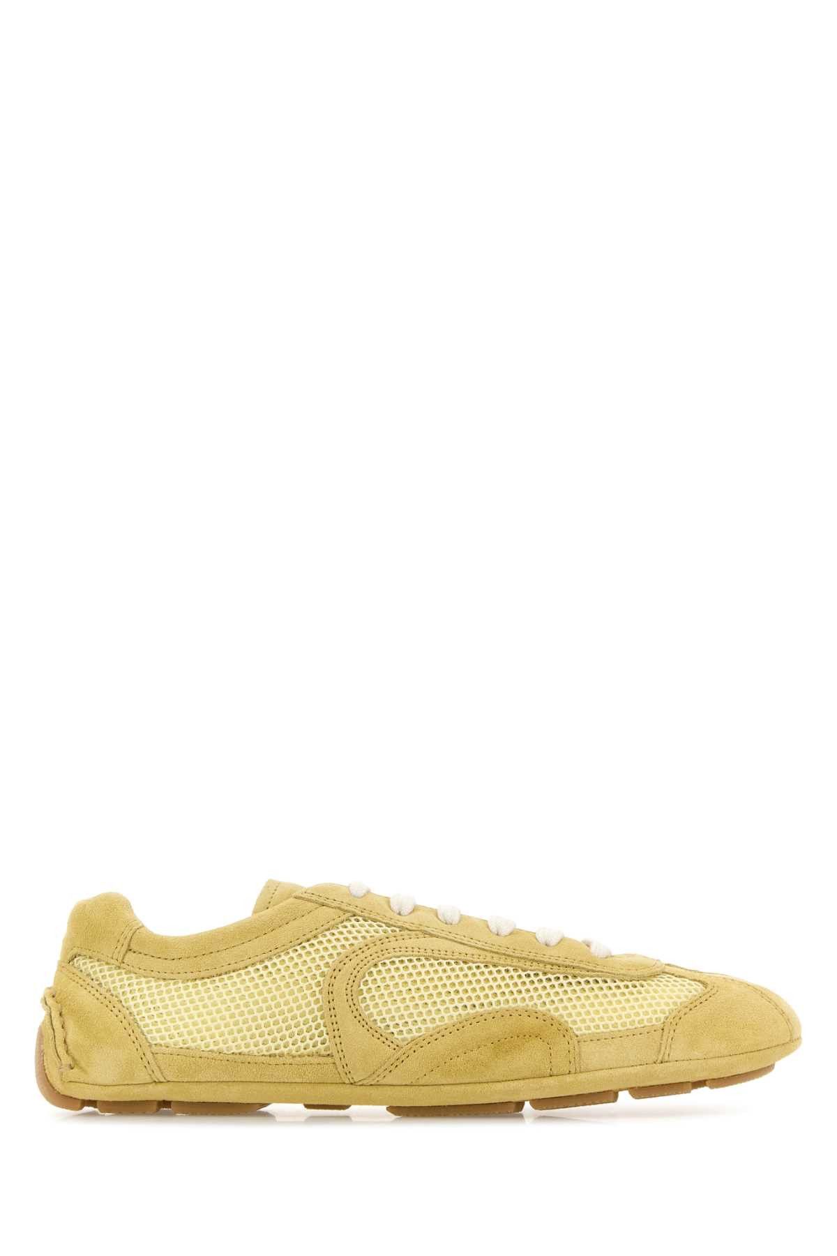 Yellow Suede And Mesh Montecarlo Sneakers