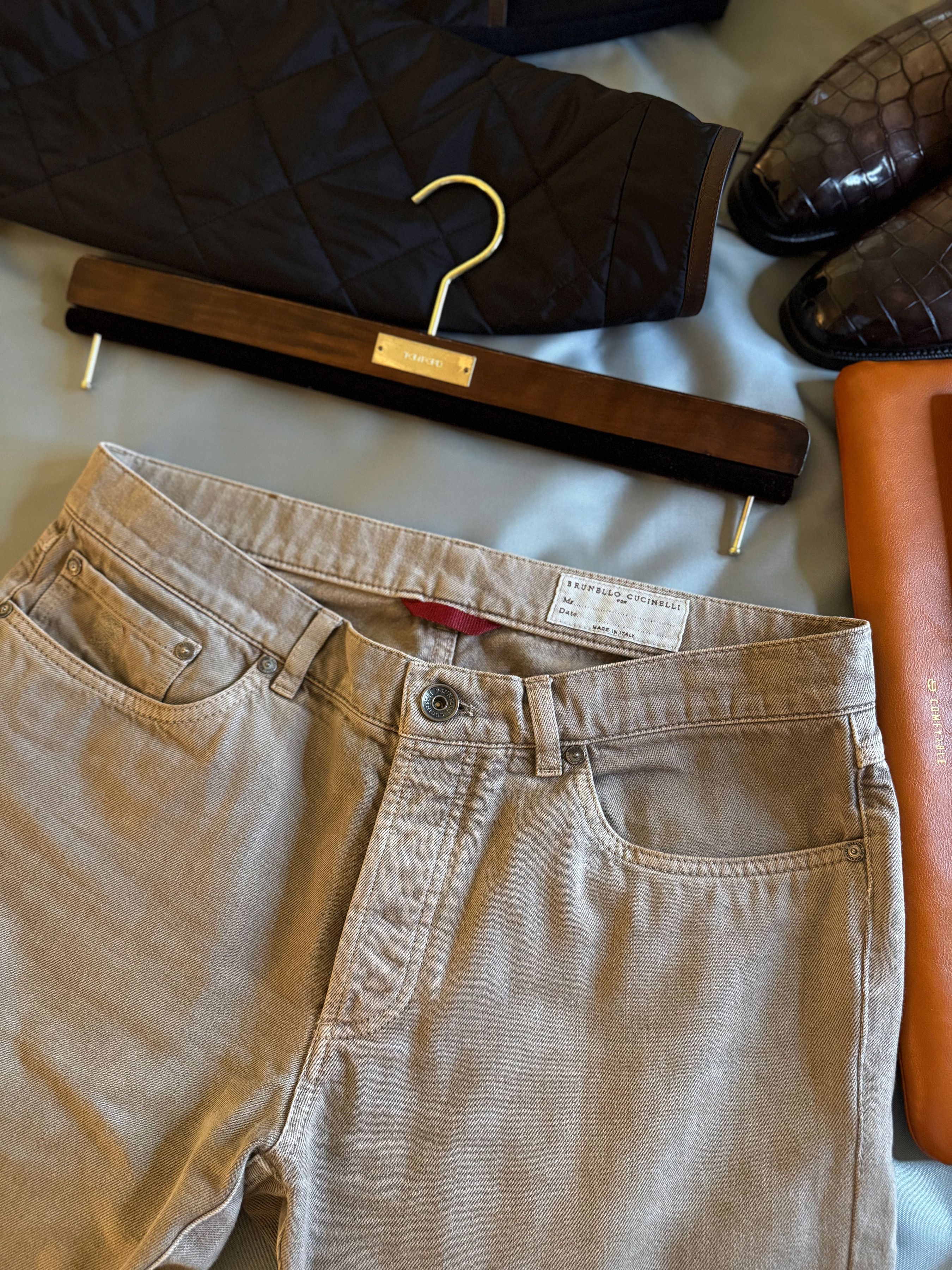 Brunello Cucinelli Best Dressed $1,050 BRUNELLO CUCINELLI Slim Fit Tan Jeans Size US 34 / EU 50 - 14 Thumbnail