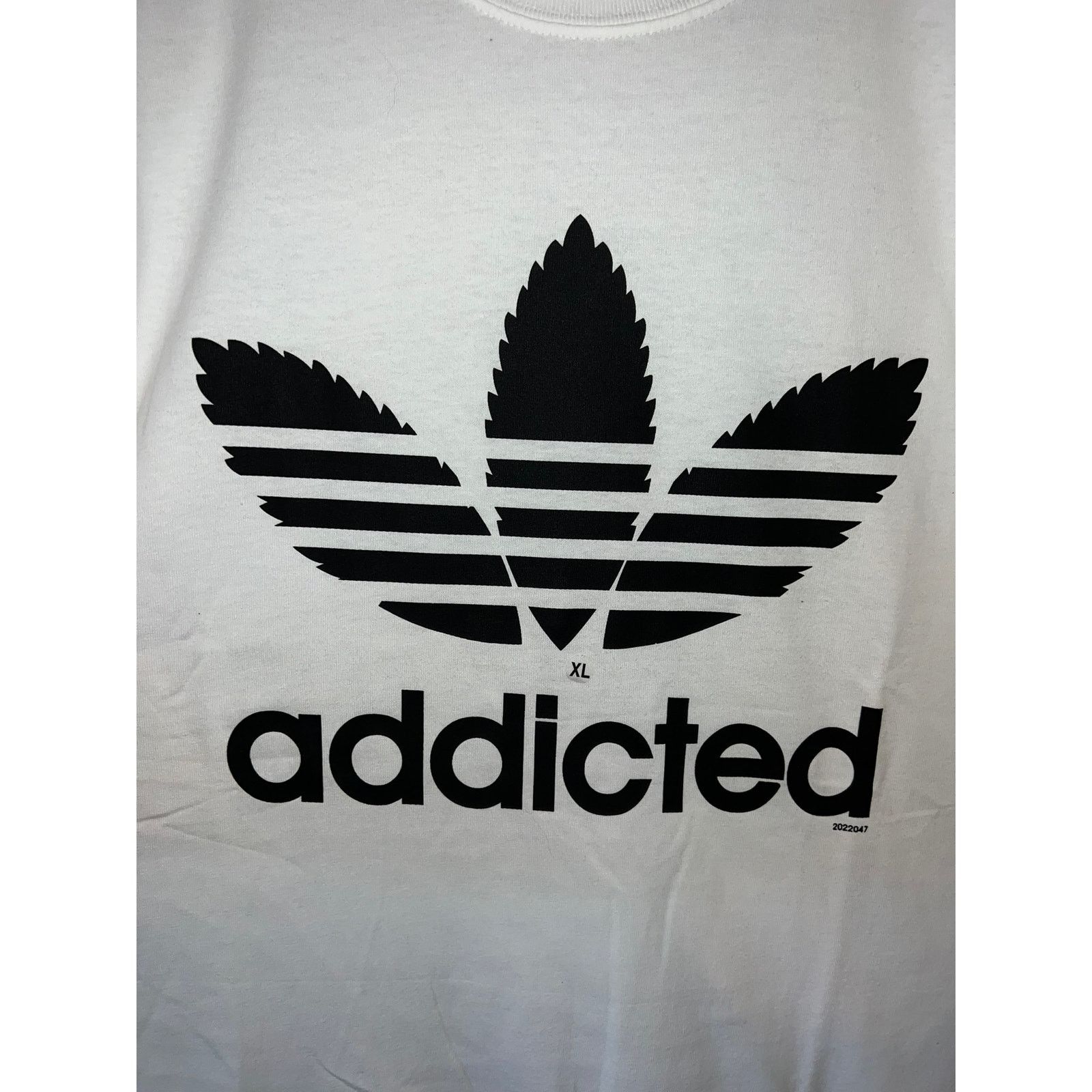 Gildan Y2K Addicted Adidas Weed Marijuana Smoke White Shirt 2000s M Size US XL / EU 56 / 4 - 2 Thumbnail