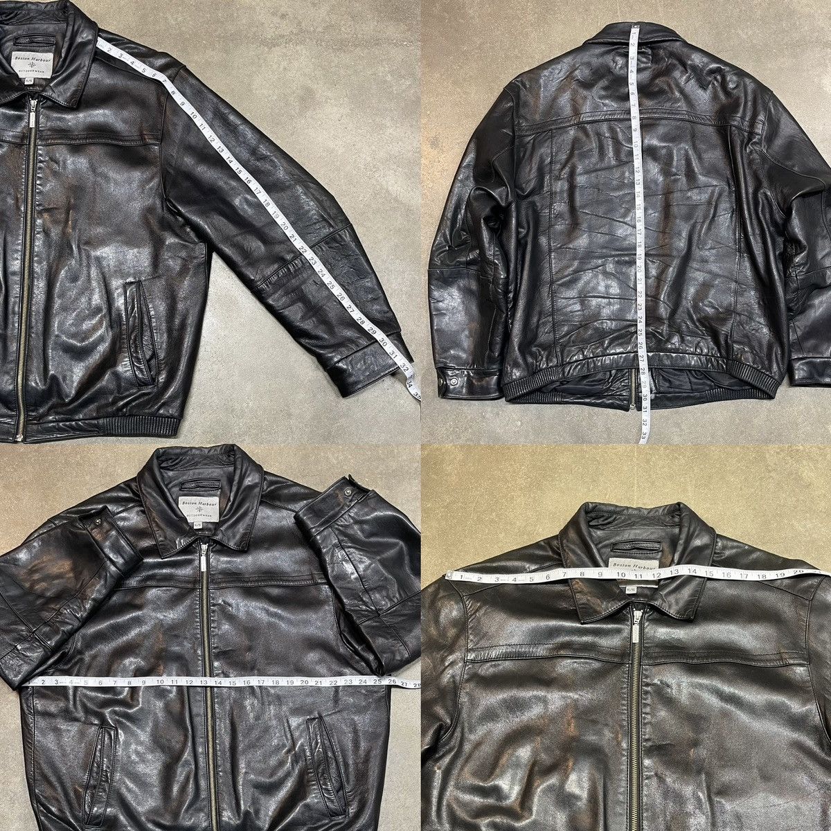 Vintage Vintage Boston Harbour Distressed Leather Bomber Jacket Size US XL / EU 56 / 4 - 8 Thumbnail