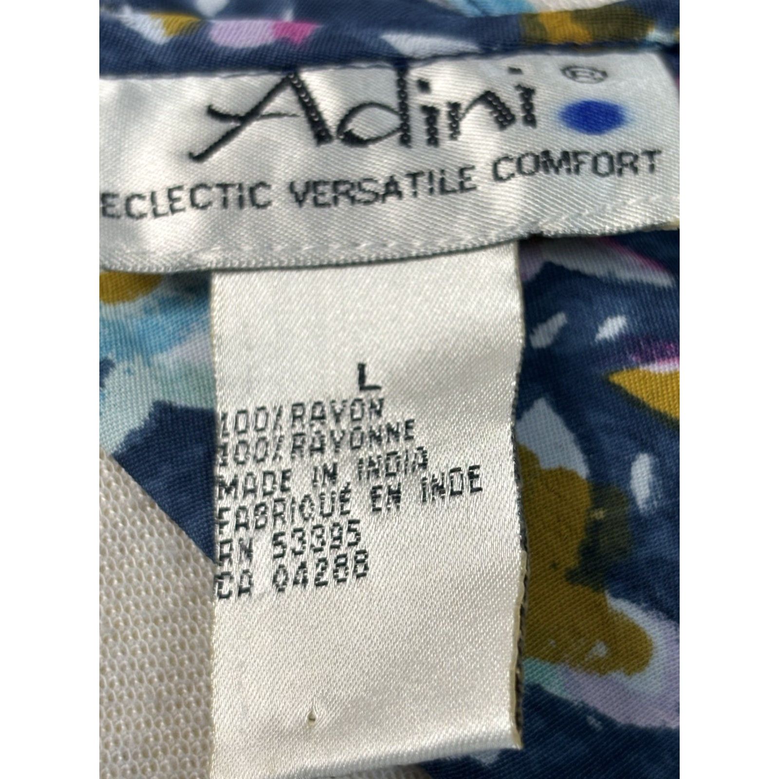 Vintage VINTAGE Adini Floral Maxi Shift Dress Womens Navy Blue Size Large Sleeveless Rayon Bohemian Hippie India Size L / US 10 / IT 46 - 7 Thumbnail