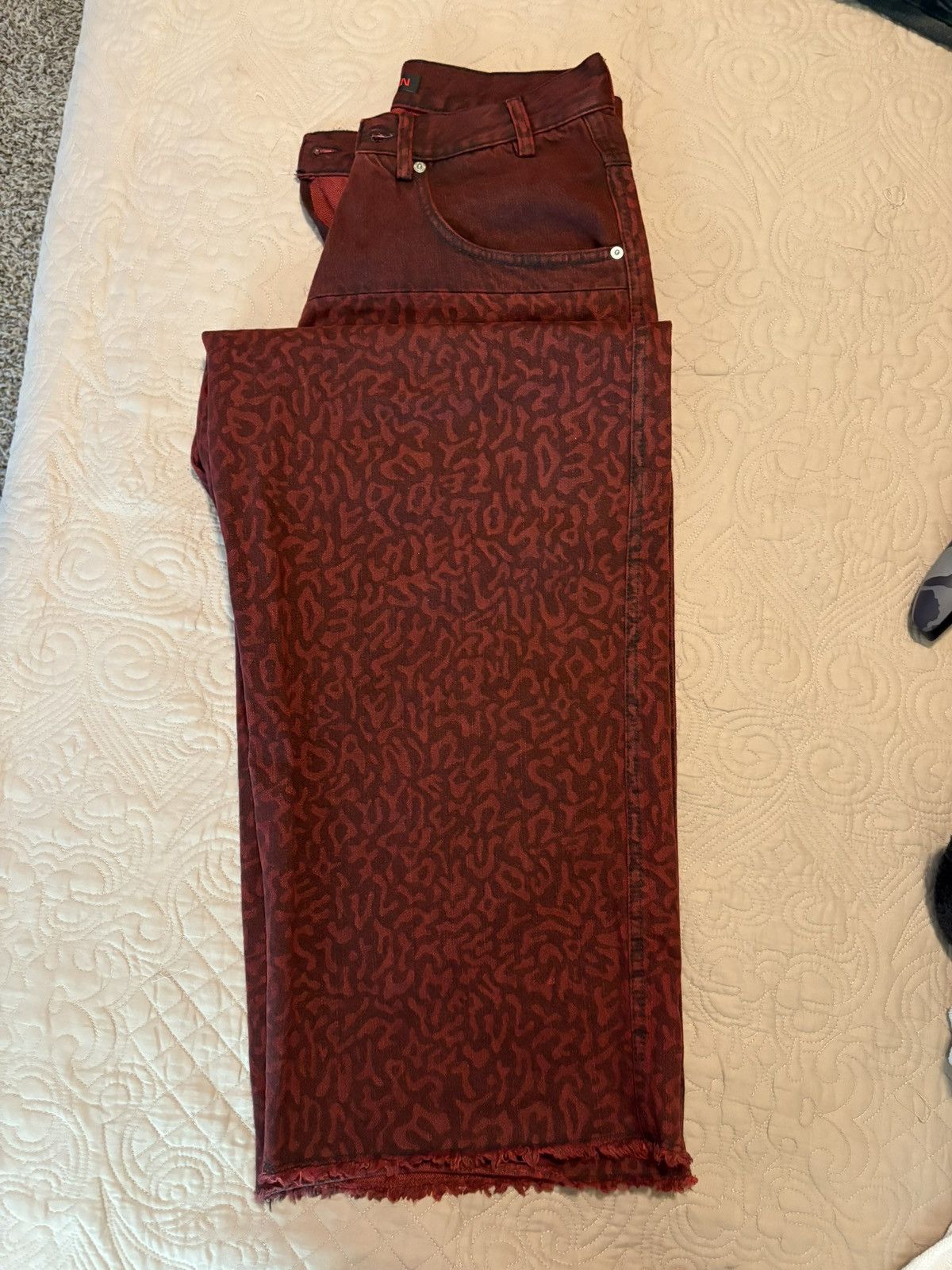 LUU DAN Red LU'U Dąn High-waisted Wide-leg jeans Size US 29 - 6 Thumbnail